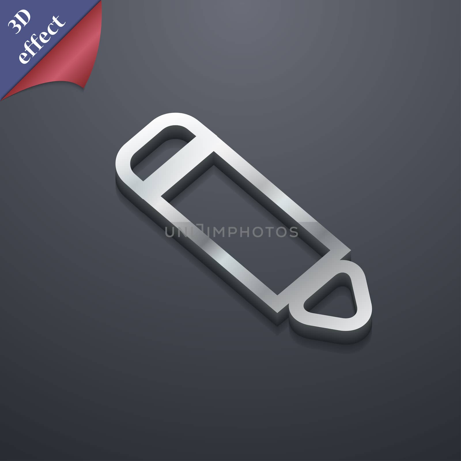 Pen icon symbol. 3D style. Trendy, modern design with space for your text illustration. Rastrized copy