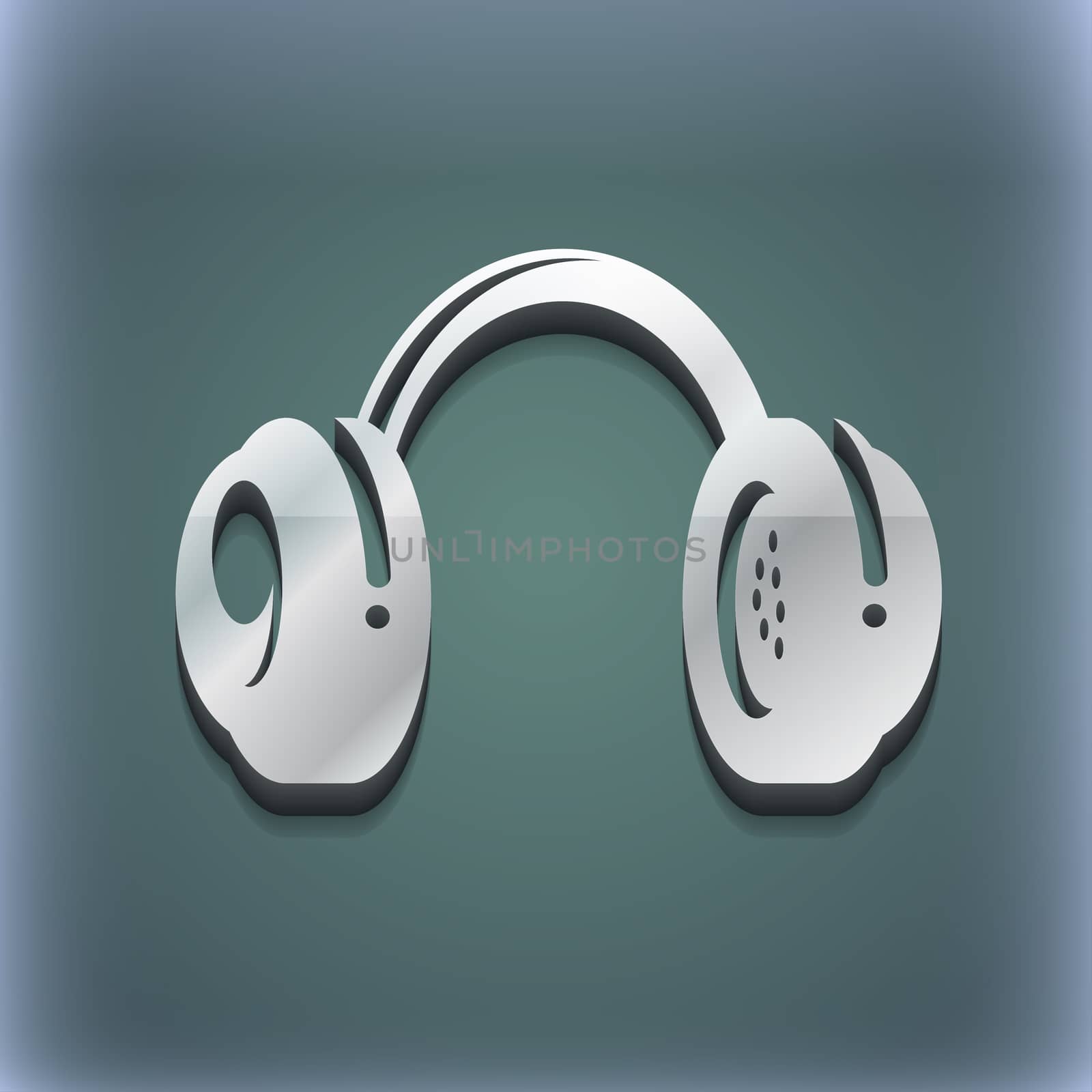 headsets icon symbol. 3D style. Trendy, modern design with space for your text . Raster by serhii_lohvyniuk