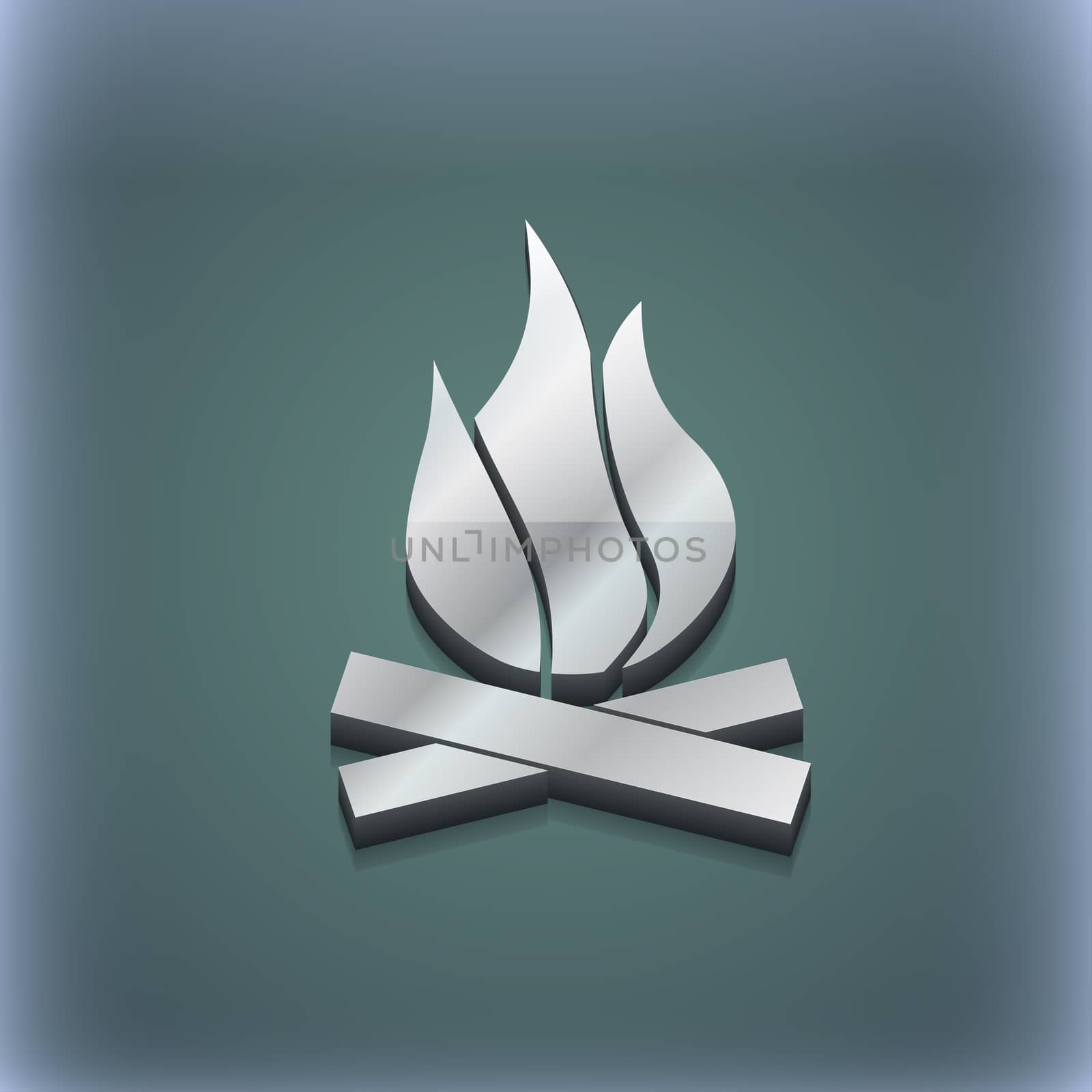 A fire icon symbol. 3D style. Trendy, modern design with space for your text illustration. Raster version