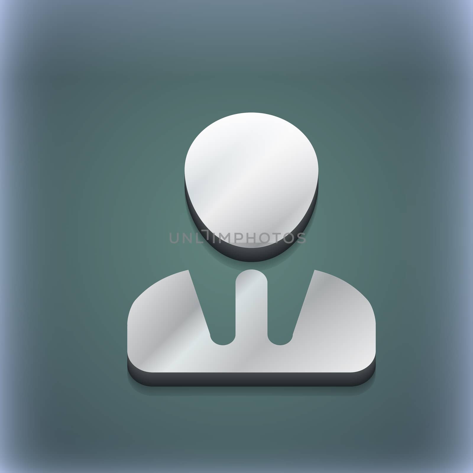 male silhouette icon symbol. 3D style. Trendy, modern design with space for your text . Raster by serhii_lohvyniuk