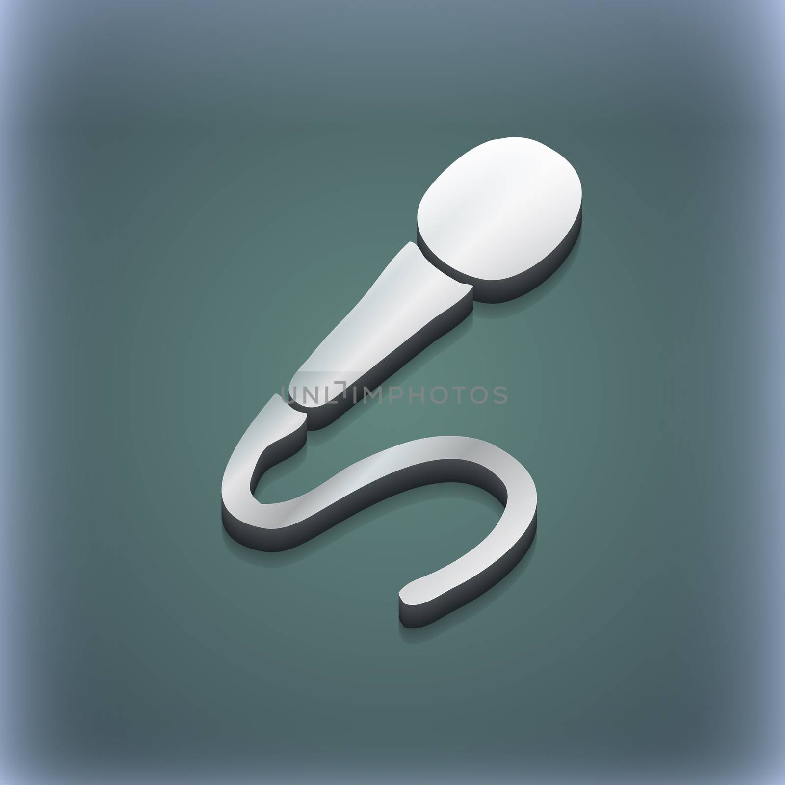 microphone icon symbol. 3D style. Trendy, modern design with space for your text illustration. Raster version