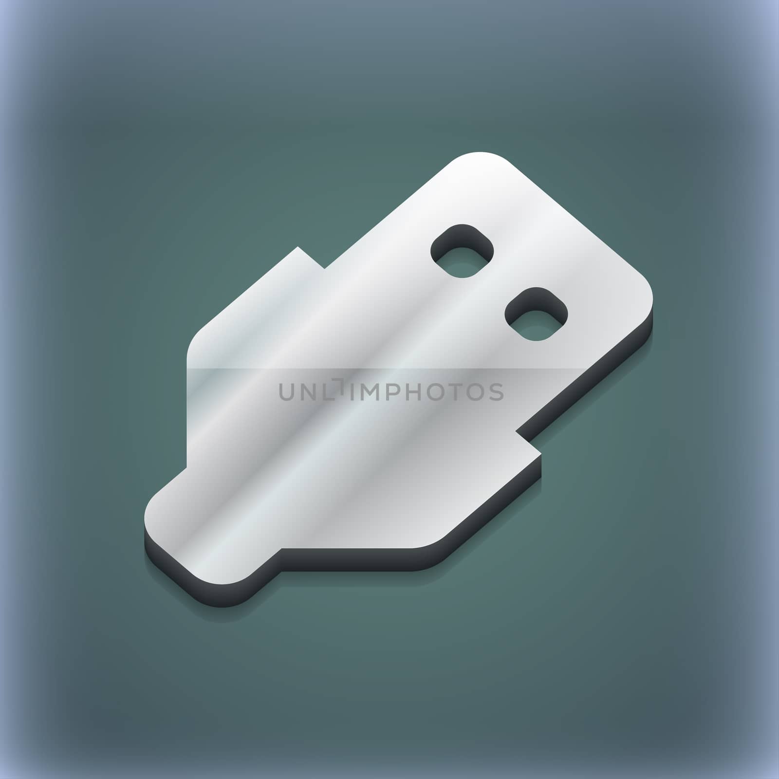 USB icon symbol. 3D style. Trendy, modern design with space for your text illustration. Raster version