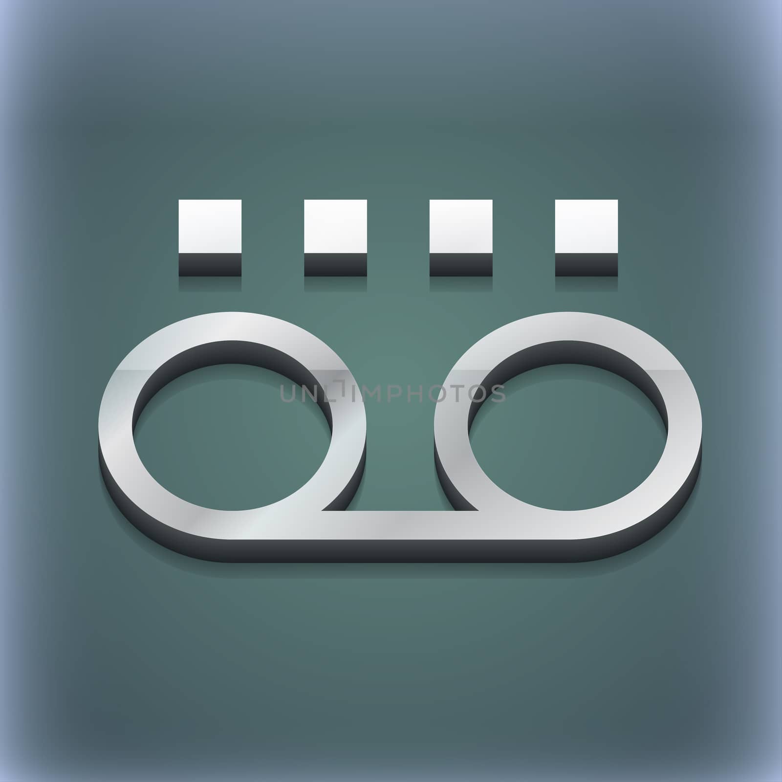 audio cassette icon symbol. 3D style. Trendy, modern design with space for your text illustration. Raster version