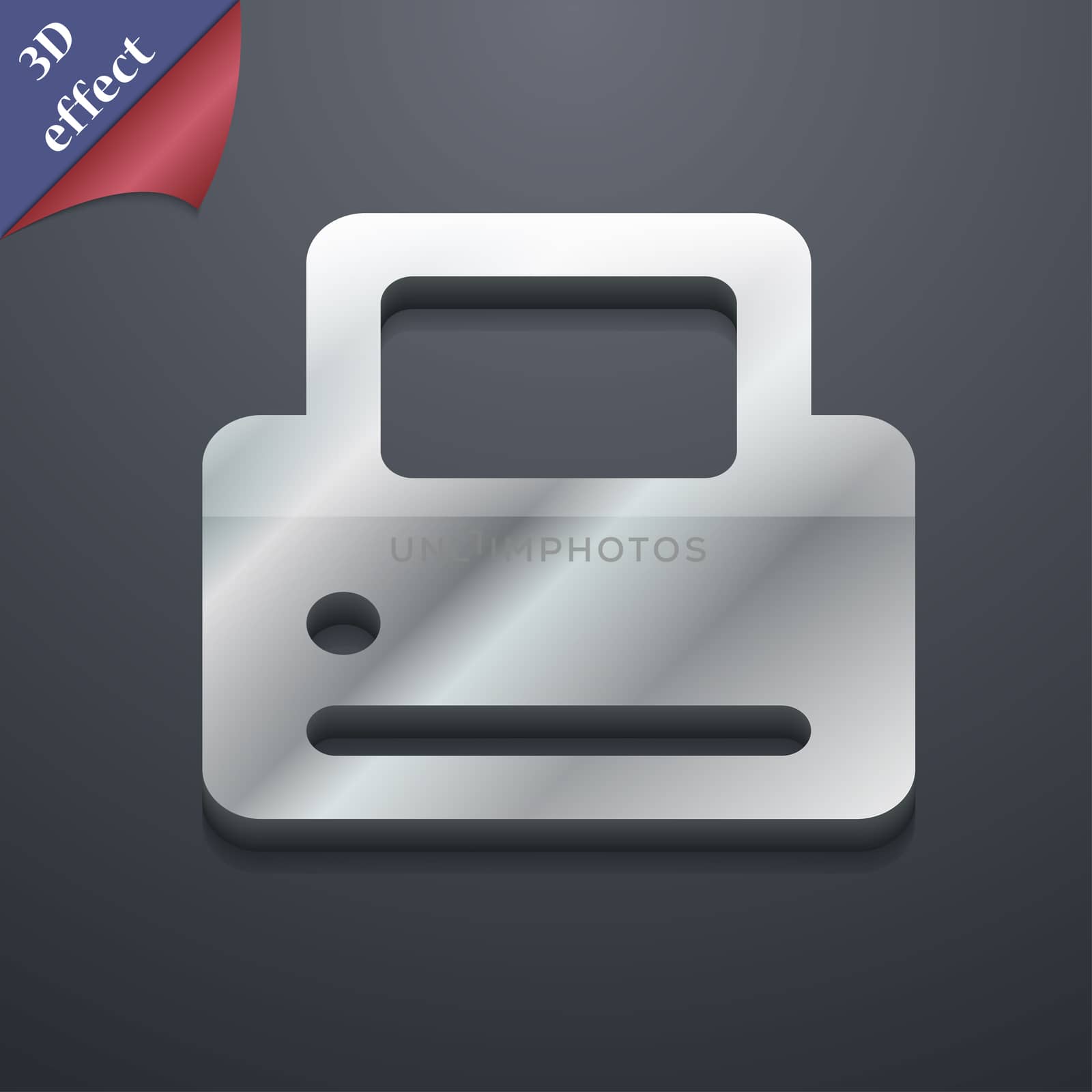 Printing icon symbol. 3D style. Trendy, modern design with space for your text illustration. Rastrized copy