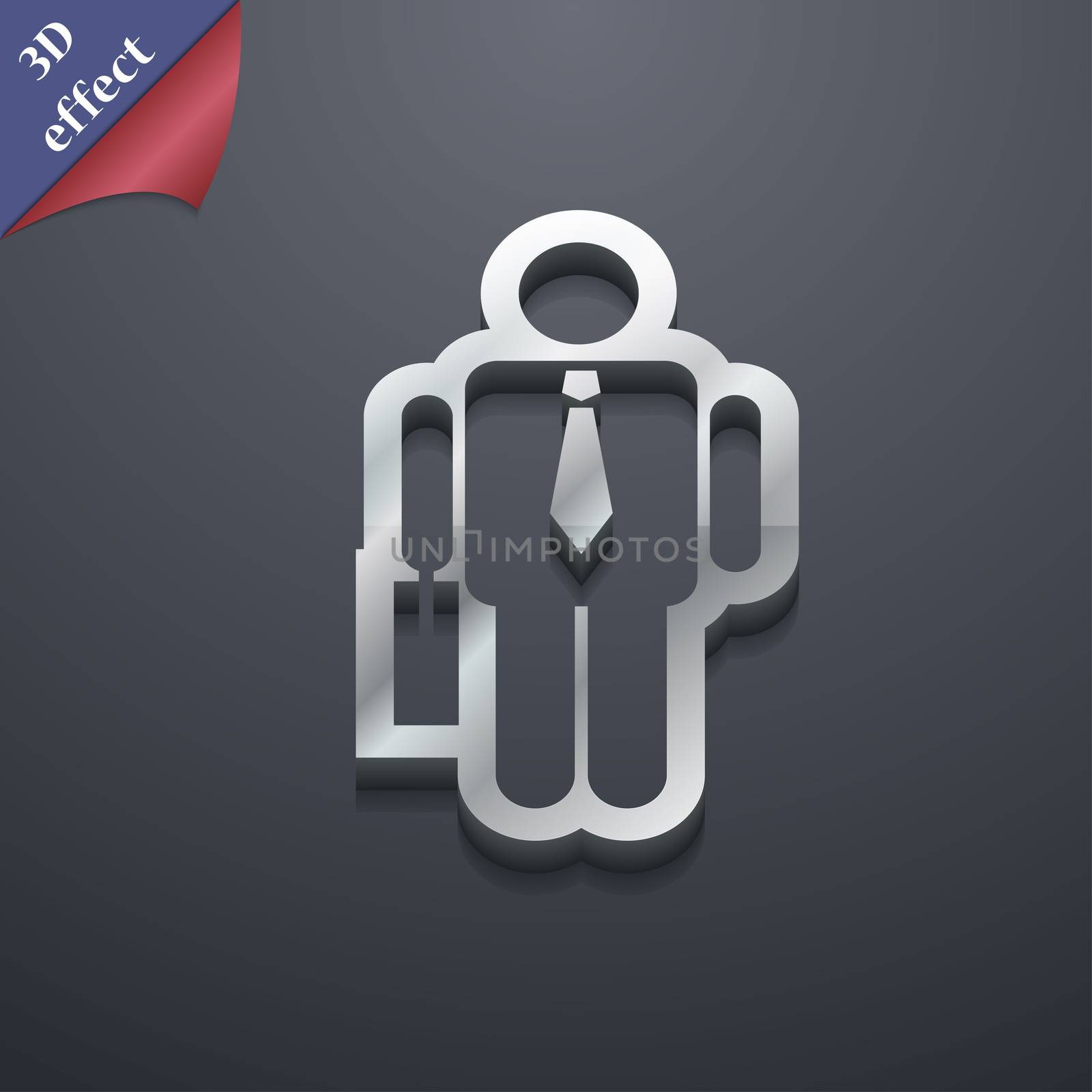 businessman icon symbol. 3D style. Trendy, modern design with space for your text illustration. Rastrized copy