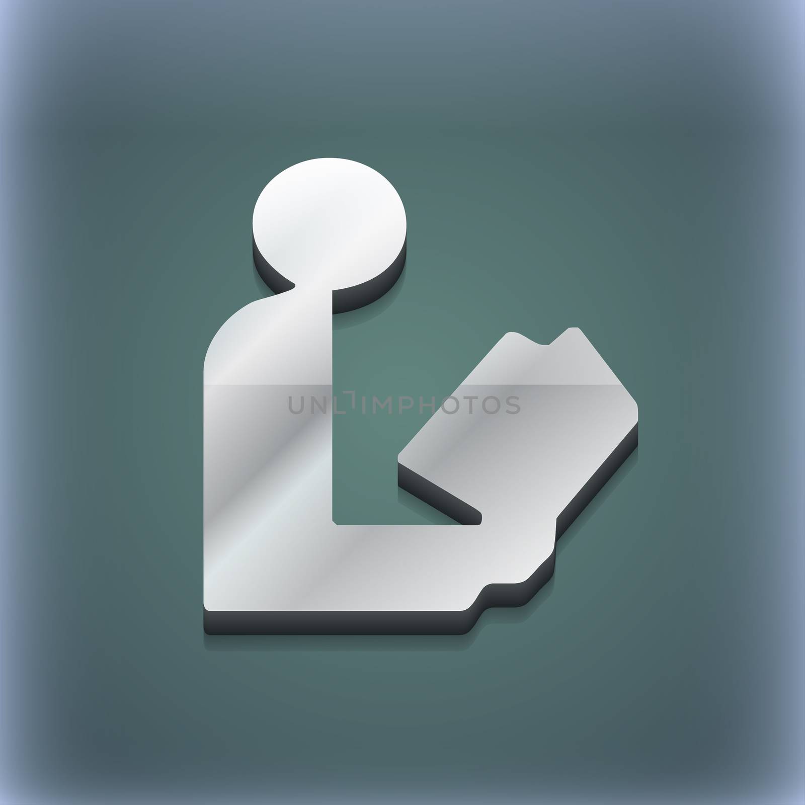 read a book icon symbol. 3D style. Trendy, modern design with space for your text illustration. Raster version
