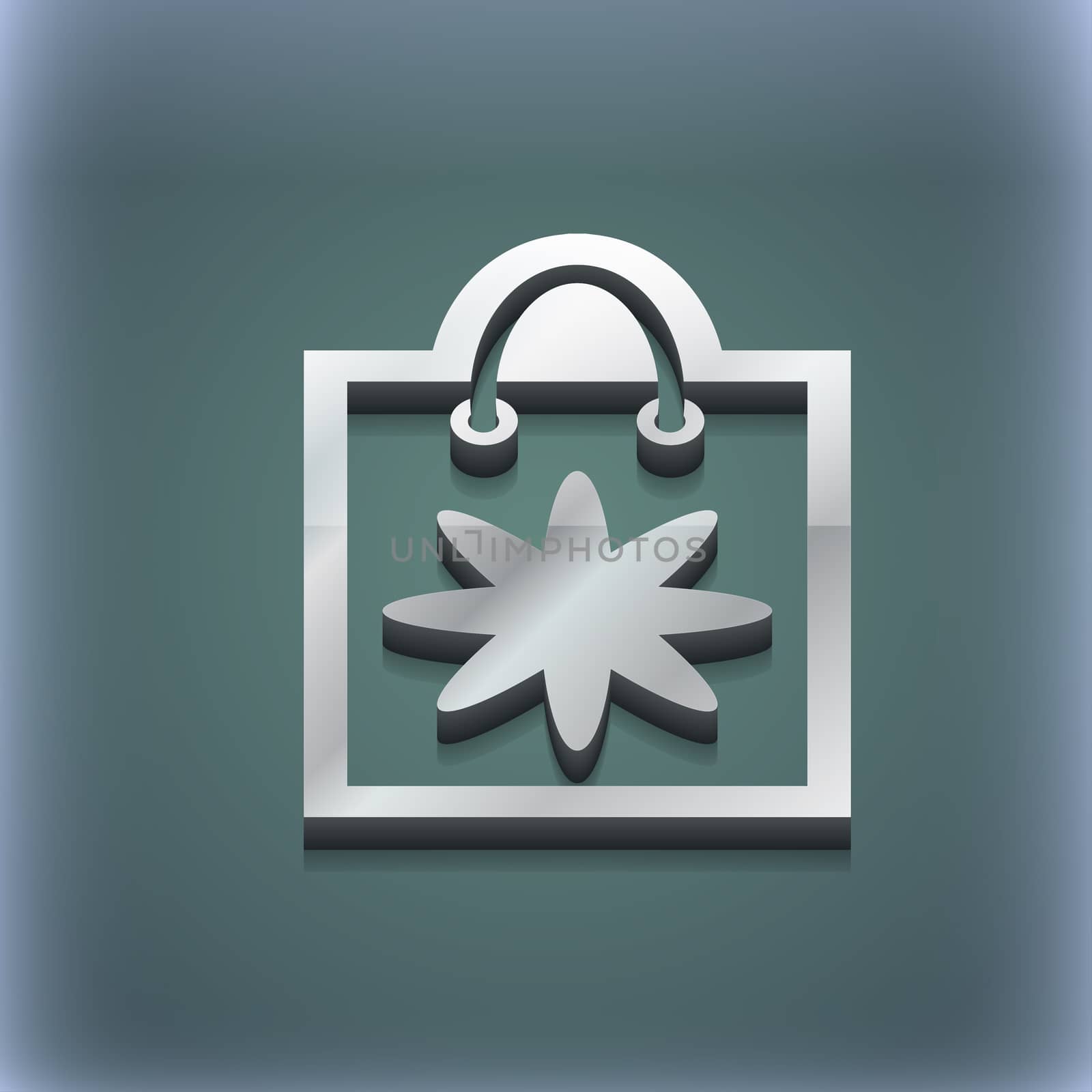 shopping bag icon symbol. 3D style. Trendy, modern design with space for your text illustration. Raster version