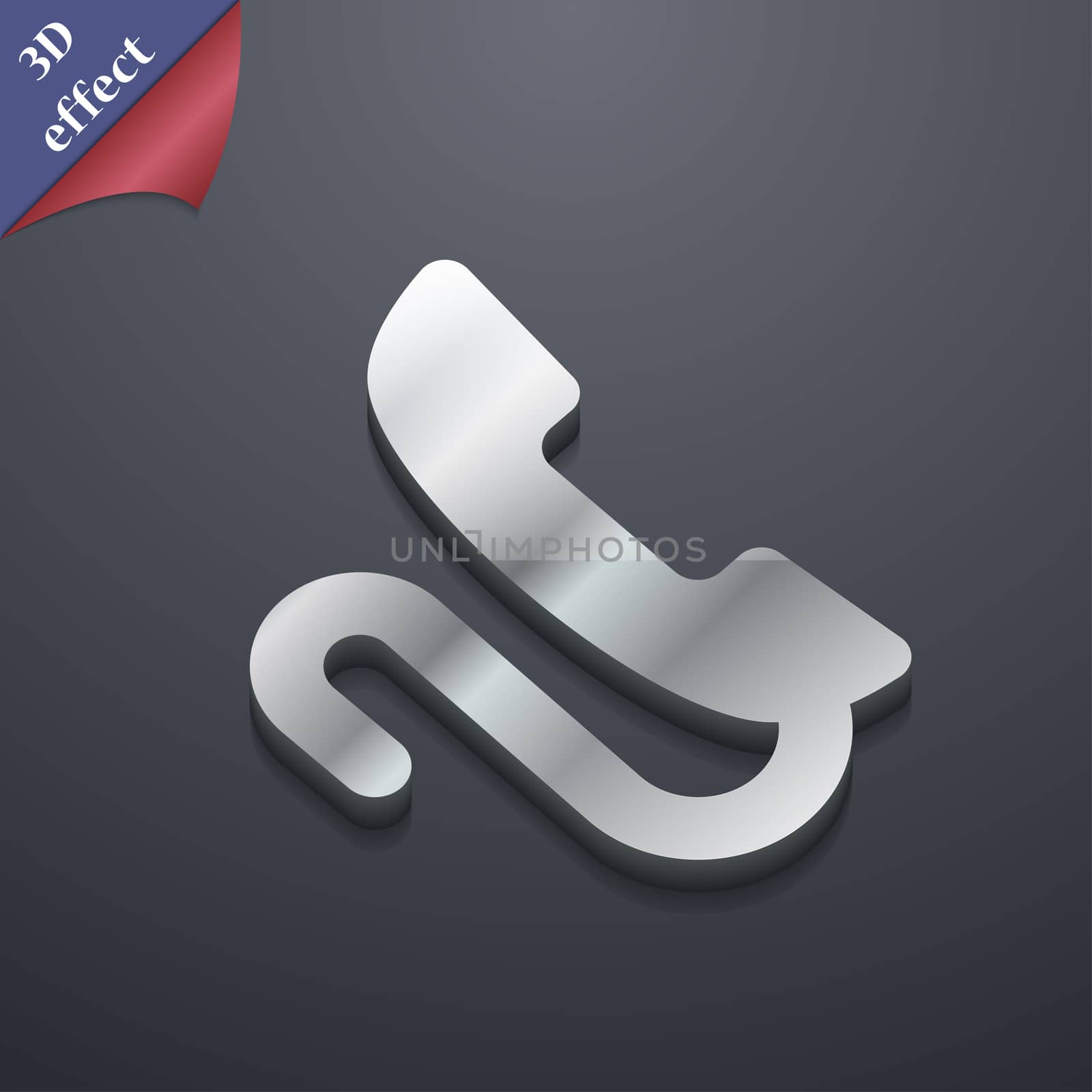 retro telephone handset icon symbol. 3D style. Trendy, modern design with space for your text . Rastrized by serhii_lohvyniuk