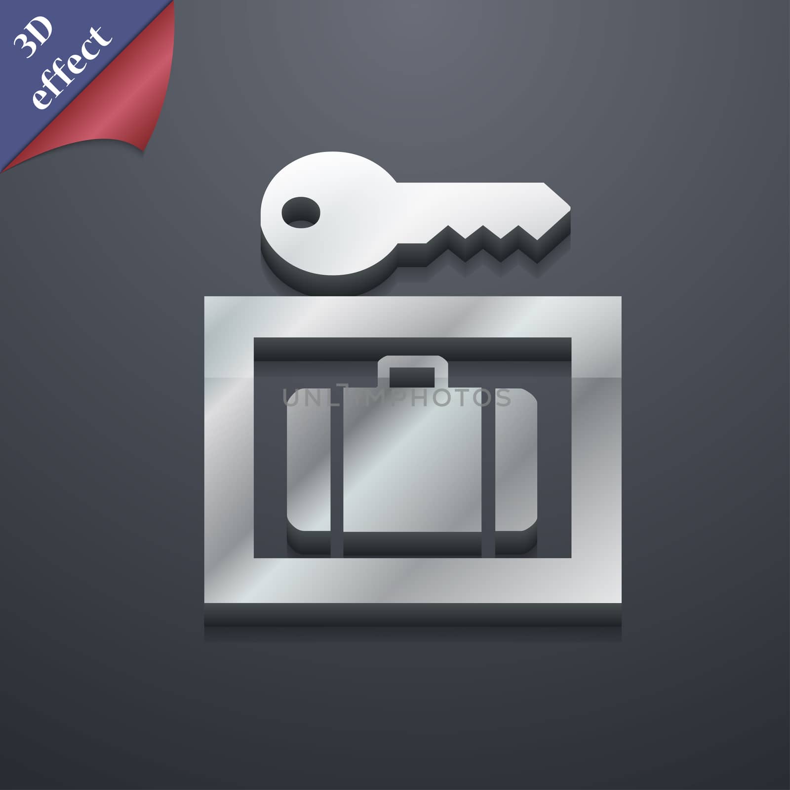 Luggage Storage icon symbol. 3D style. Trendy, modern design with space for your text illustration. Rastrized copy
