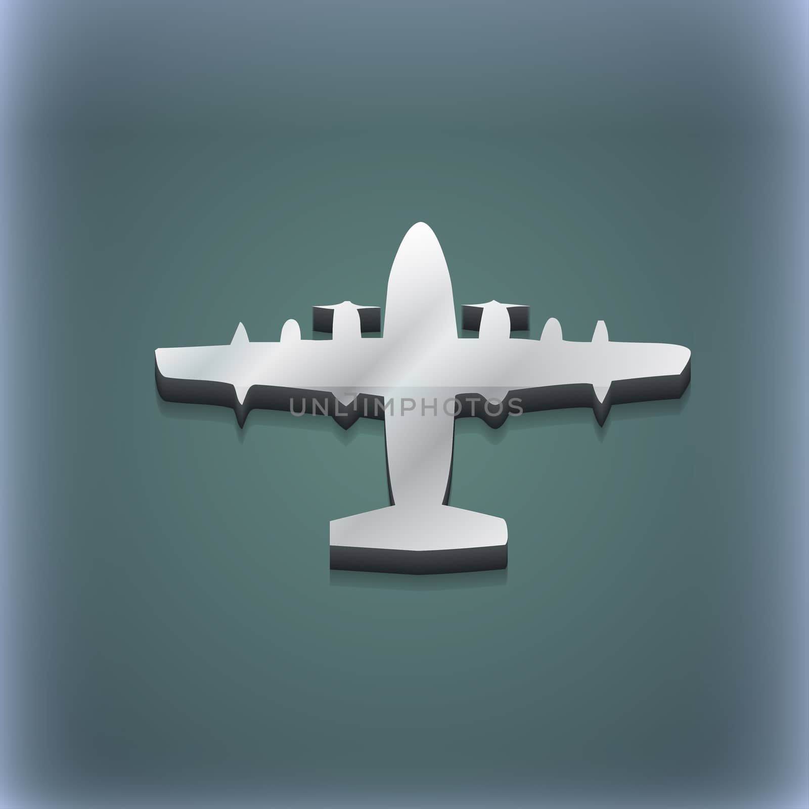 aircraft icon symbol. 3D style. Trendy, modern design with space for your text illustration. Raster version