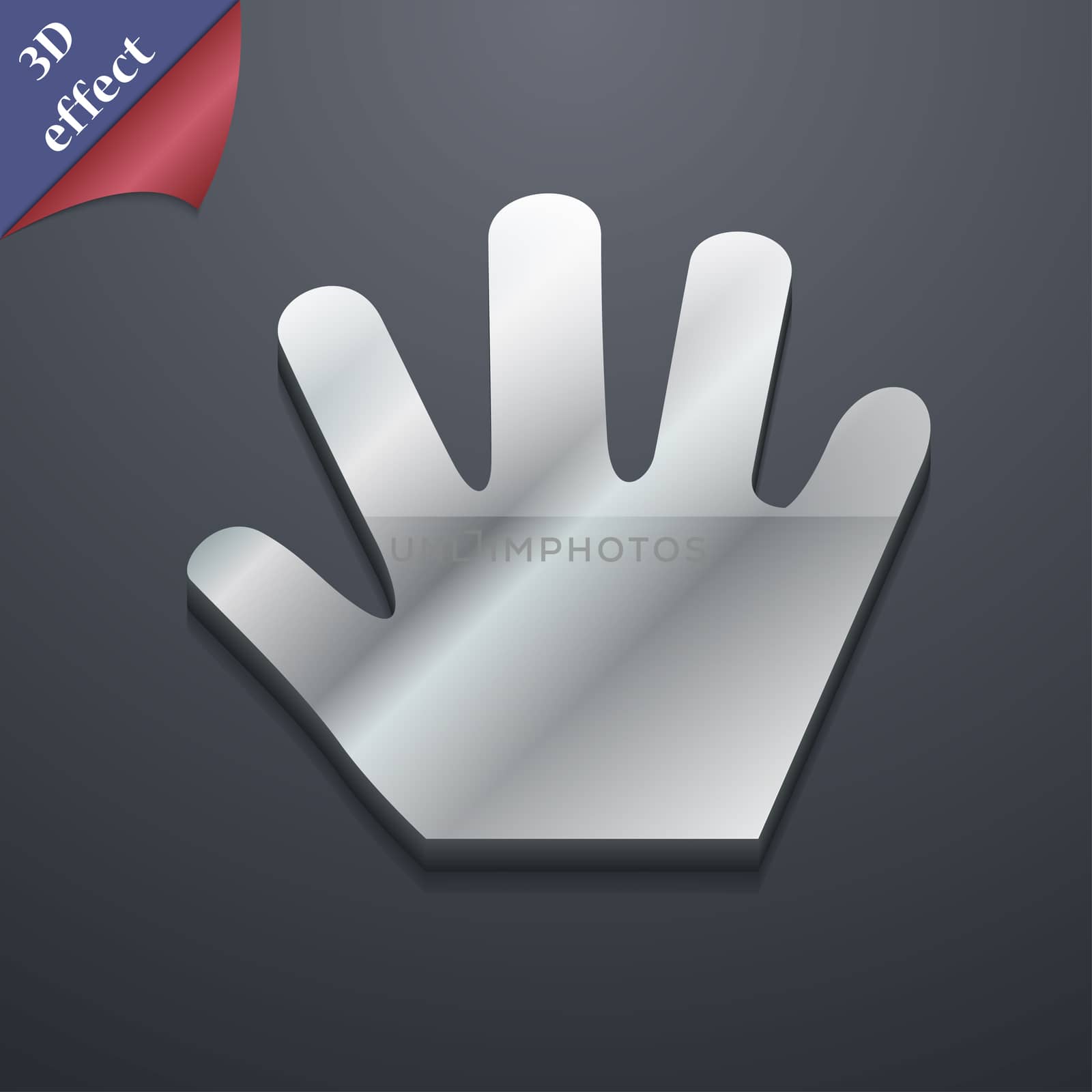 Hand icon symbol. 3D style. Trendy, modern design with space for your text illustration. Rastrized copy