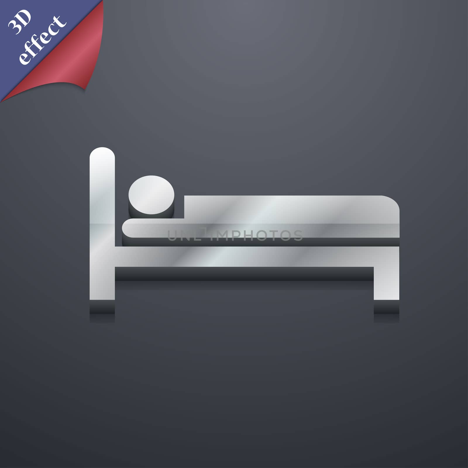 Hotel icon symbol. 3D style. Trendy, modern design with space for your text . Rastrized by serhii_lohvyniuk