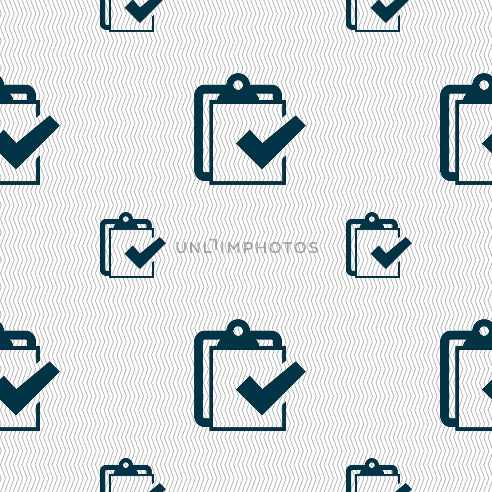 Edit document sign icon. Seamless pattern with geometric texture. illustration