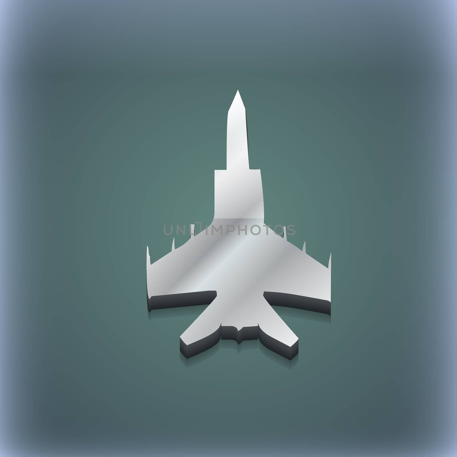 fighter icon symbol. 3D style. Trendy, modern design with space for your text . Raster by serhii_lohvyniuk