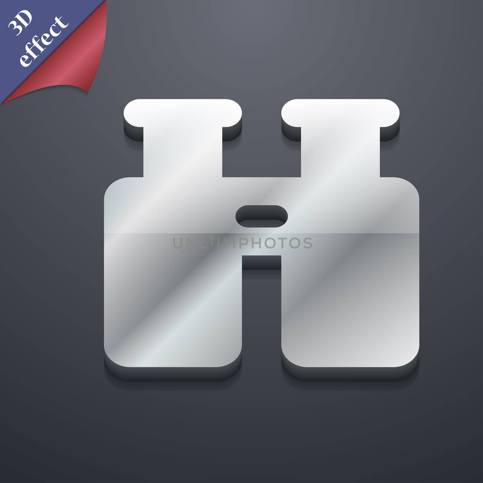 Binocular, Search, Find information icon symbol. 3D style. Trendy, modern design with space for your text illustration. Rastrized copy