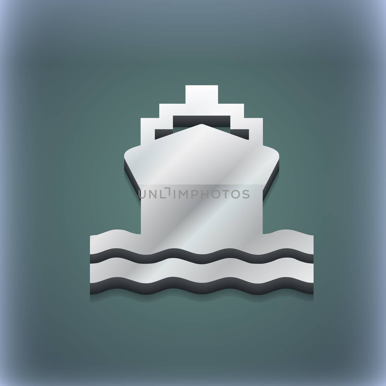 ship icon symbol. 3D style. Trendy, modern design with space for your text . Raster by serhii_lohvyniuk