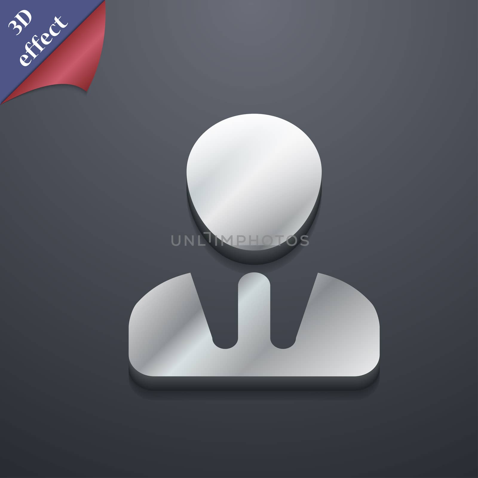 male silhouette icon symbol. 3D style. Trendy, modern design with space for your text illustration. Rastrized copy