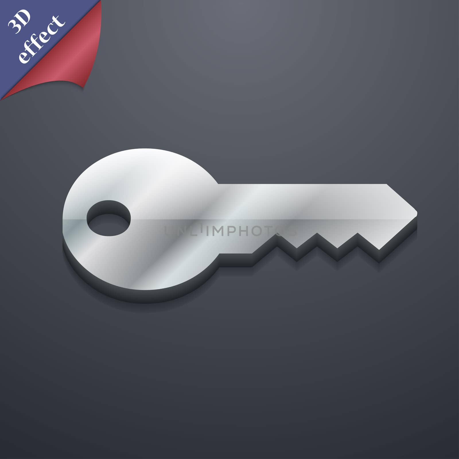 key icon symbol. 3D style. Trendy, modern design with space for your text illustration. Rastrized copy