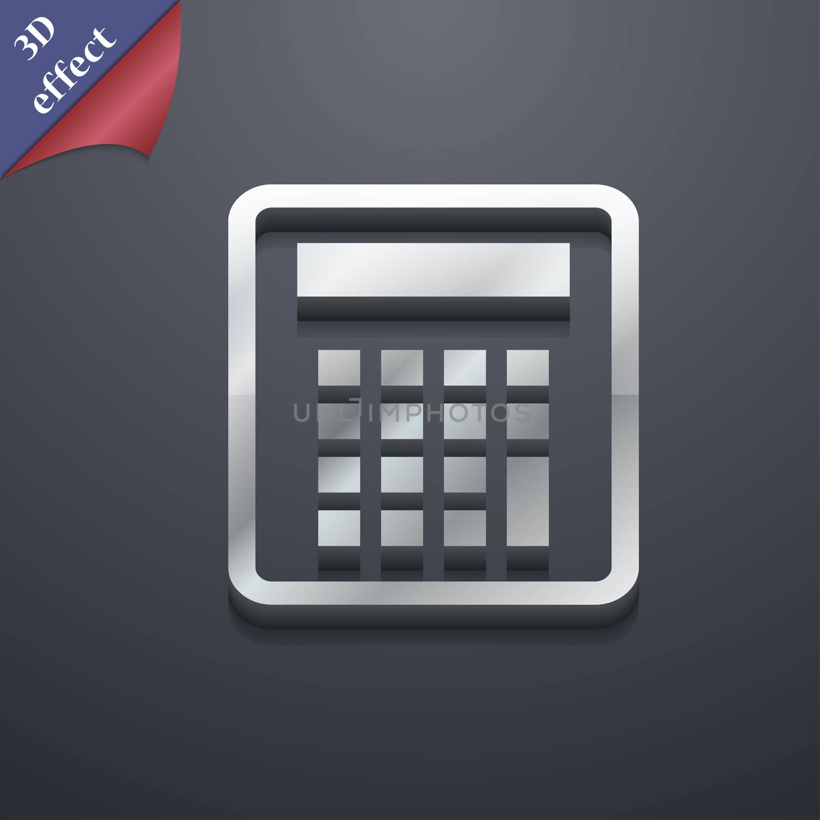 Calculator icon symbol. 3D style. Trendy, modern design with space for your text illustration. Rastrized copy
