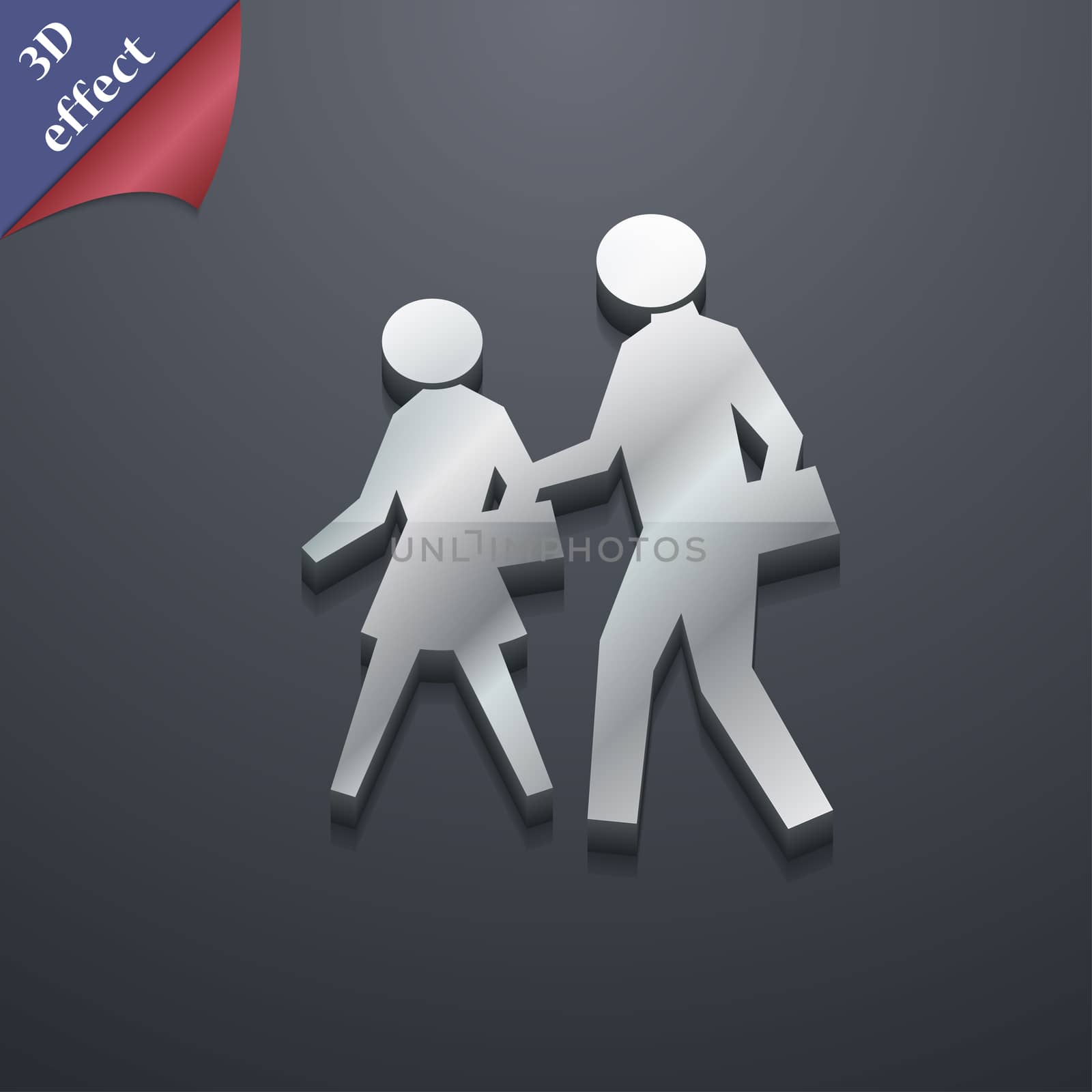 crosswalk icon symbol. 3D style. Trendy, modern design with space for your text . Rastrized by serhii_lohvyniuk