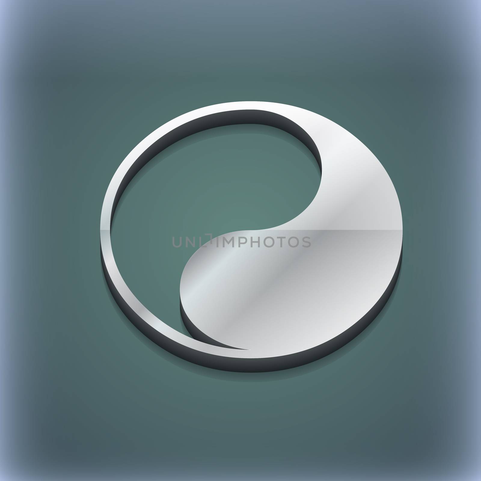 Yin Yang icon symbol. 3D style. Trendy, modern design with space for your text . Raster by serhii_lohvyniuk