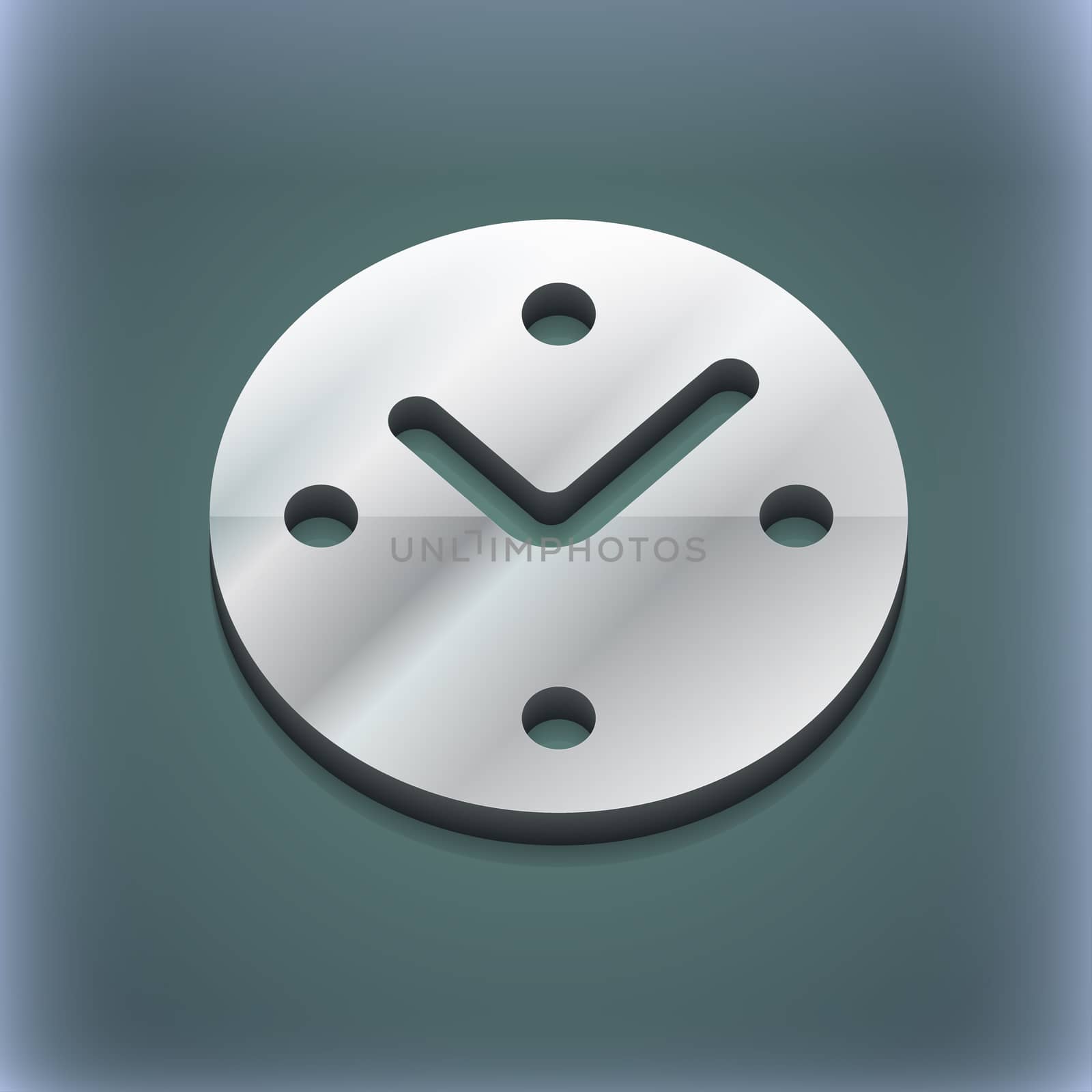 Mechanical Clock icon symbol. 3D style. Trendy, modern design with space for your text illustration. Raster version