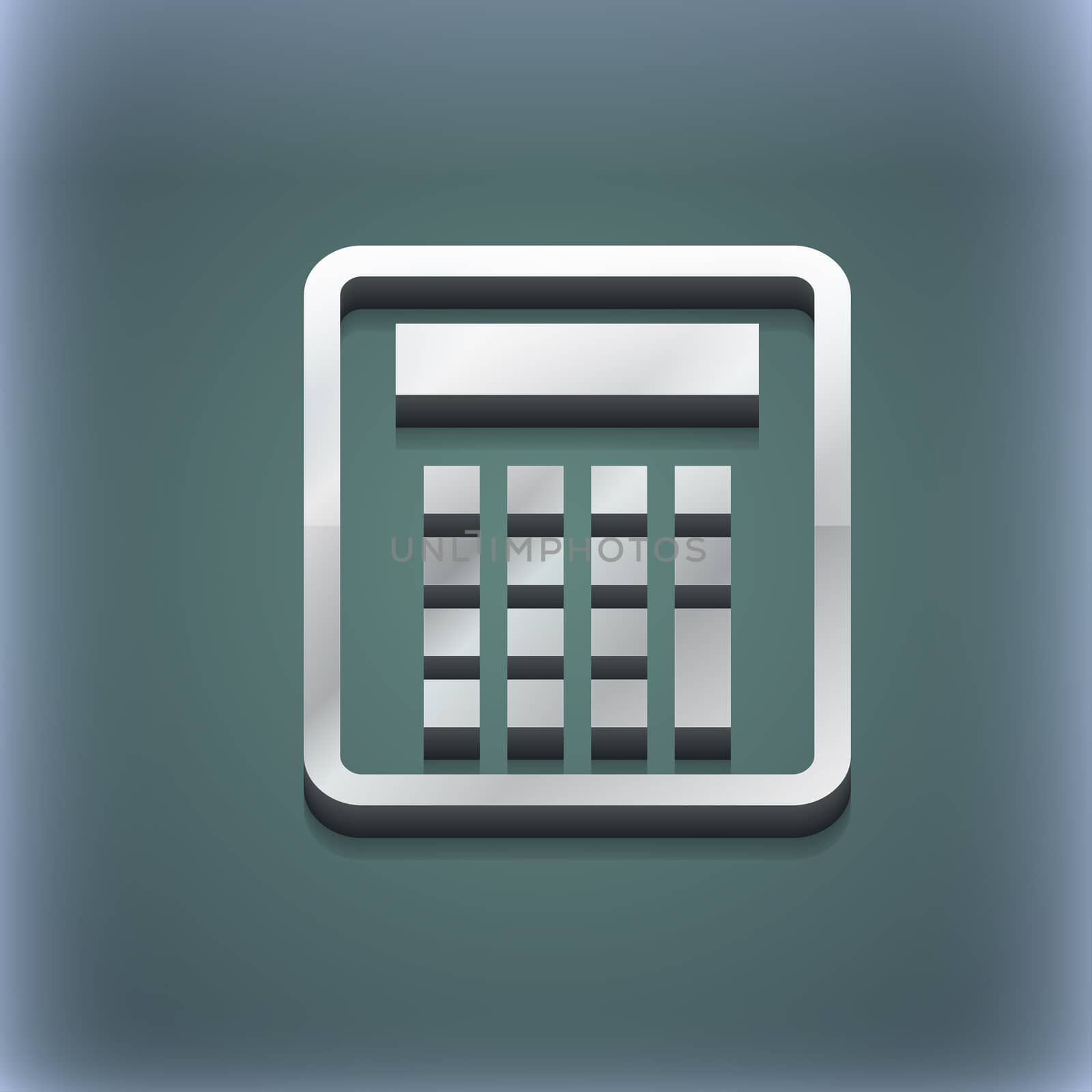 Calculator icon symbol. 3D style. Trendy, modern design with space for your text illustration. Raster version