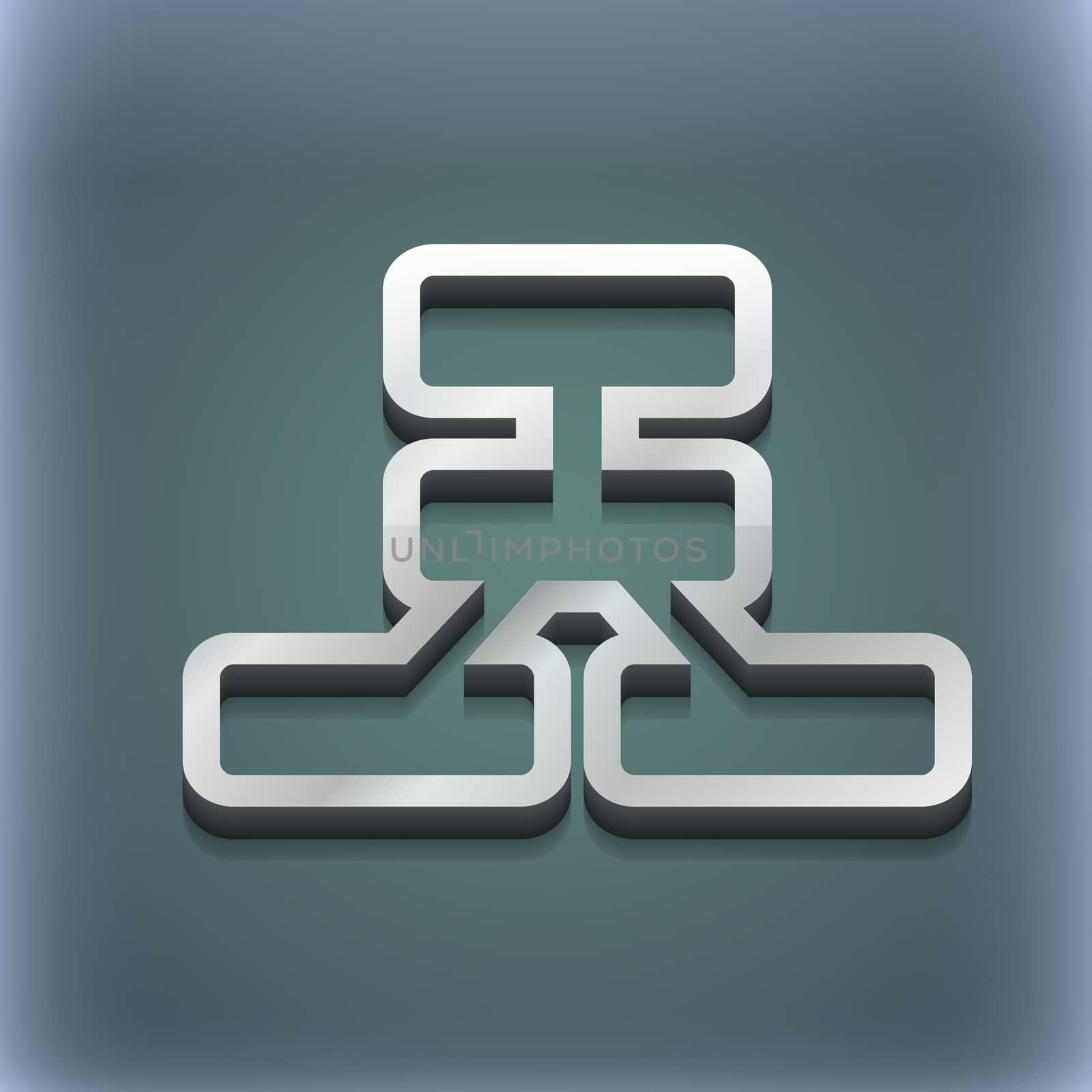 Network icon symbol. 3D style. Trendy, modern design with space for your text illustration. Raster version