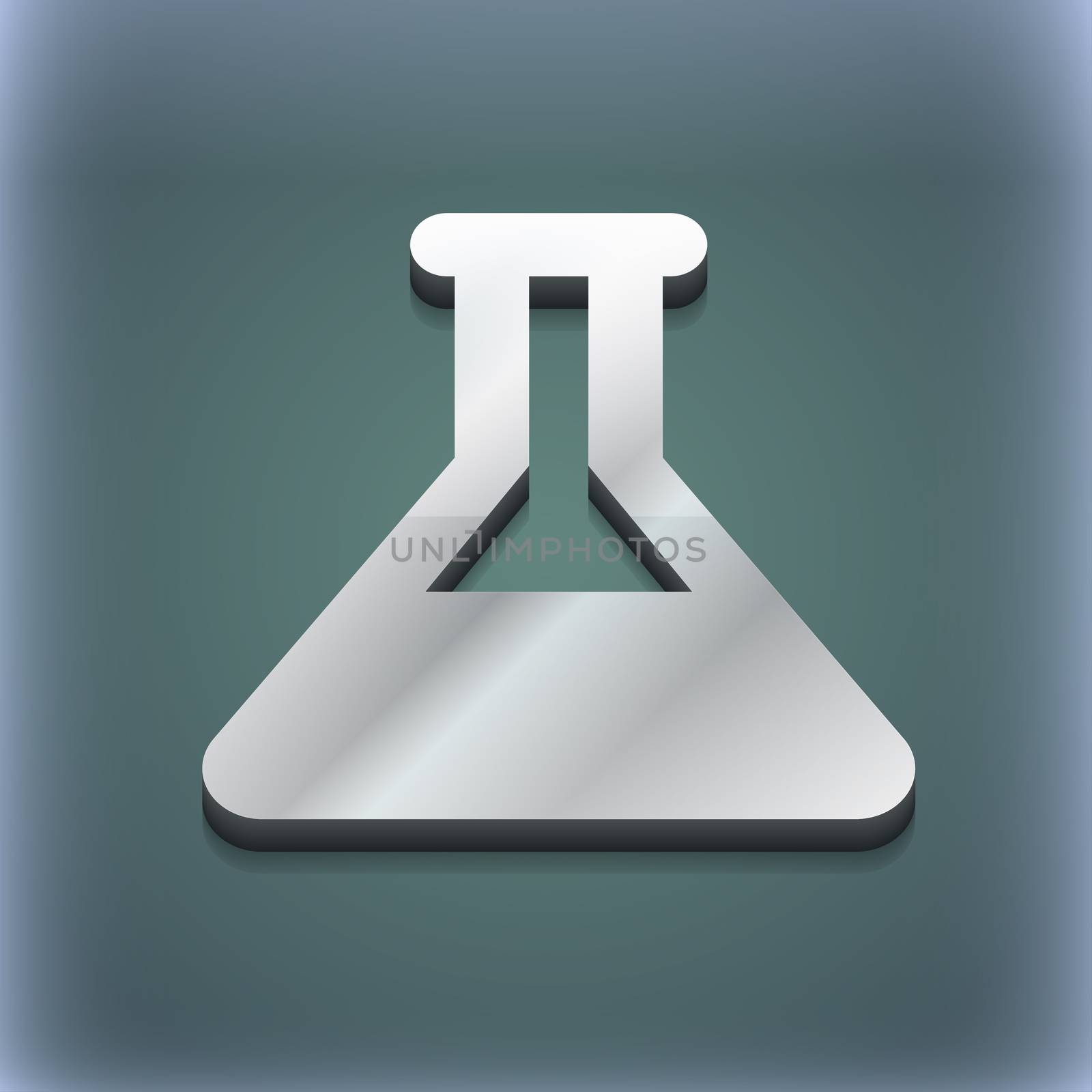 Conical Flask icon symbol. 3D style. Trendy, modern design with space for your text . Raster by serhii_lohvyniuk