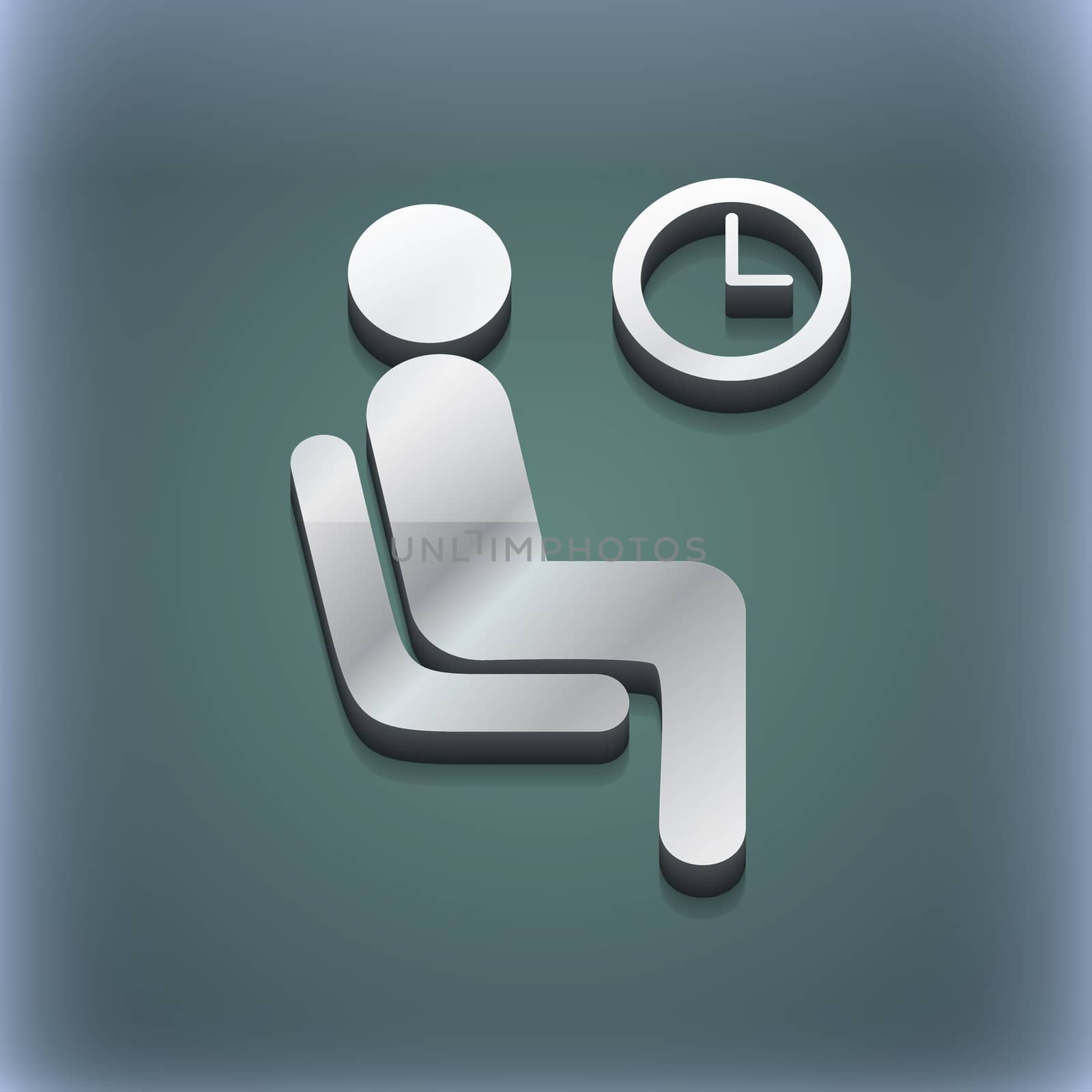 waiting icon symbol. 3D style. Trendy, modern design with space for your text illustration. Raster version