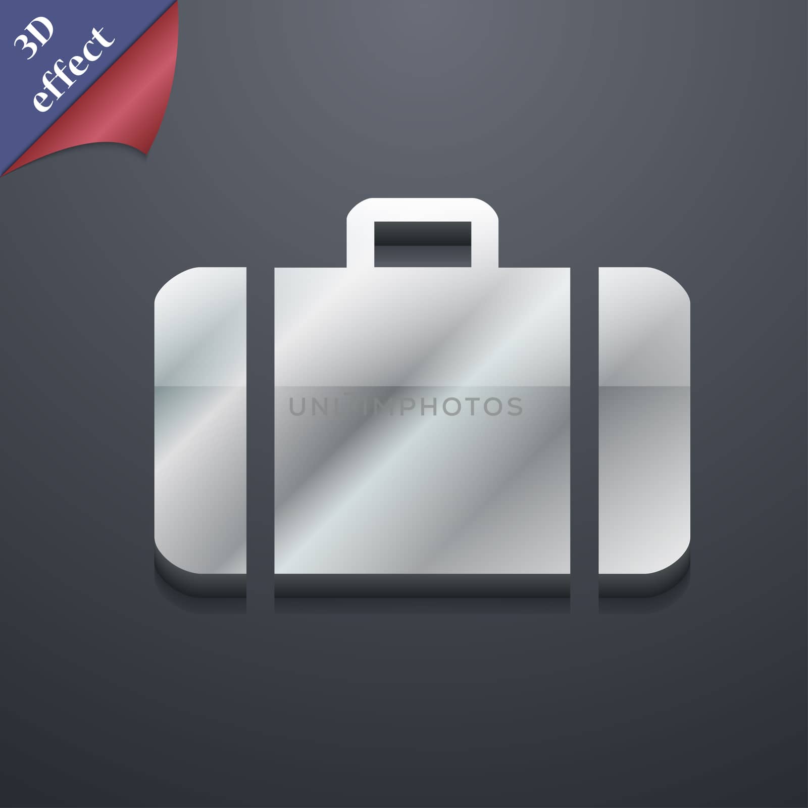 suitcase icon symbol. 3D style. Trendy, modern design with space for your text illustration. Rastrized copy