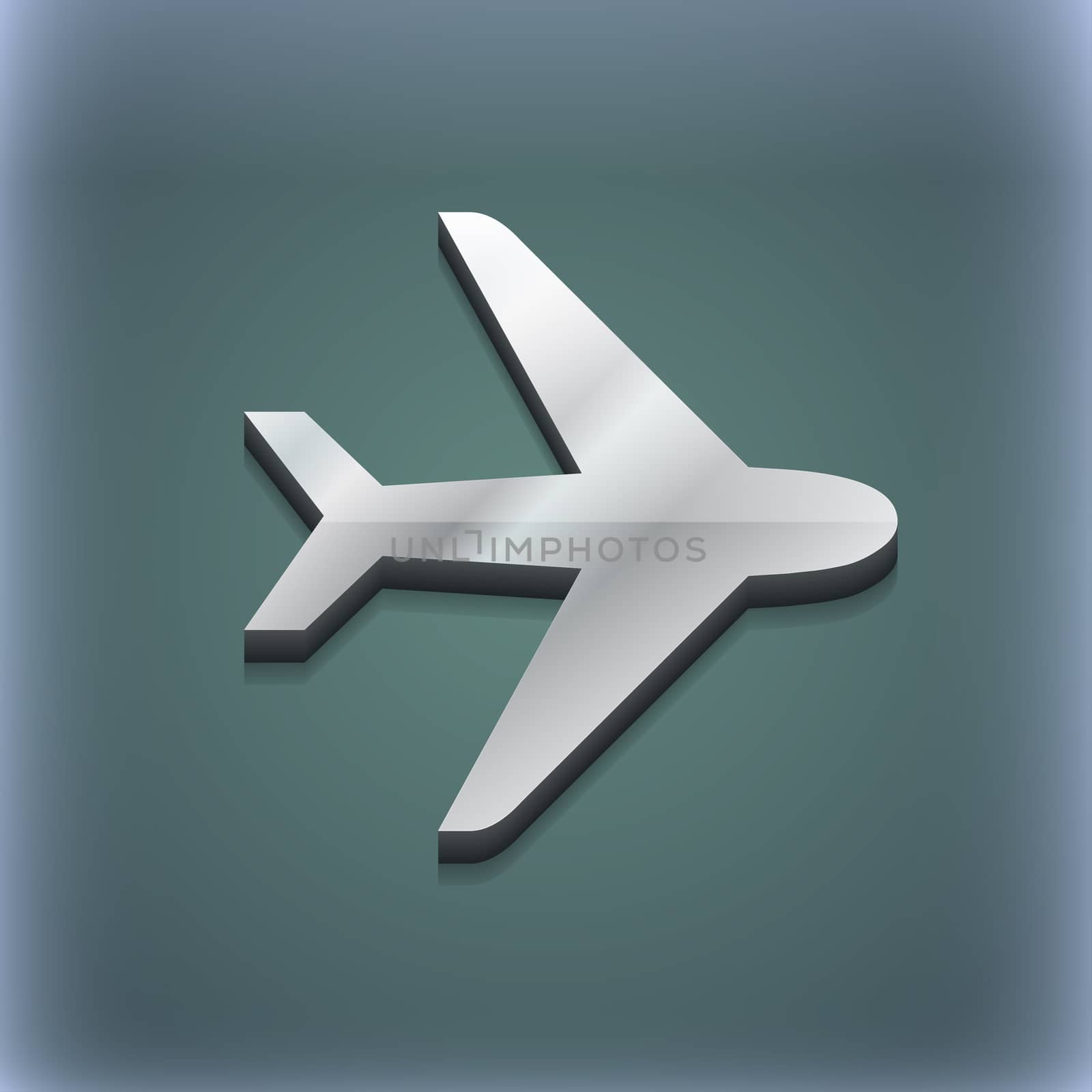 Plane icon symbol. 3D style. Trendy, modern design with space for your text . Raster by serhii_lohvyniuk