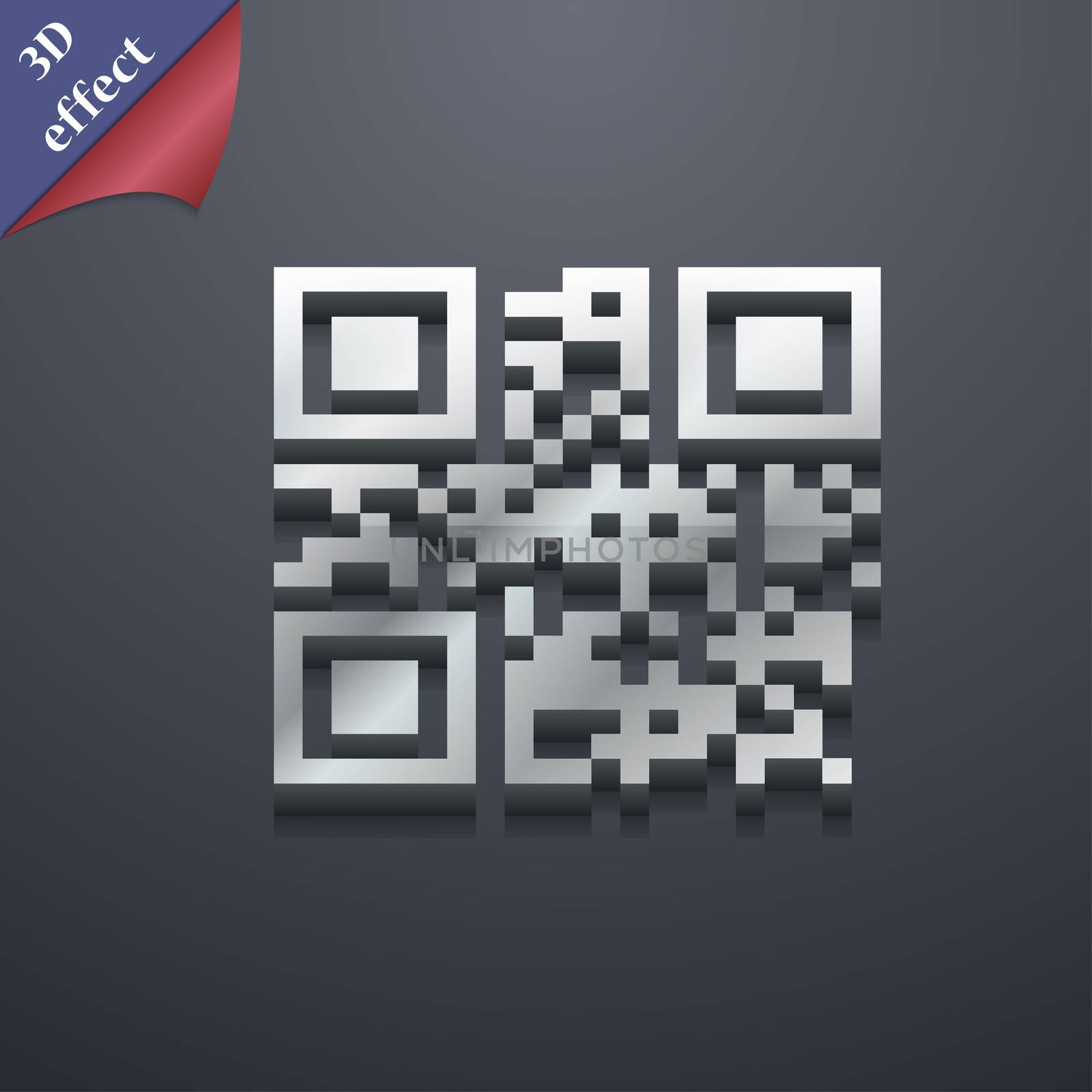 Qr code icon symbol. 3D style. Trendy, modern design with space for your text . Rastrized by serhii_lohvyniuk