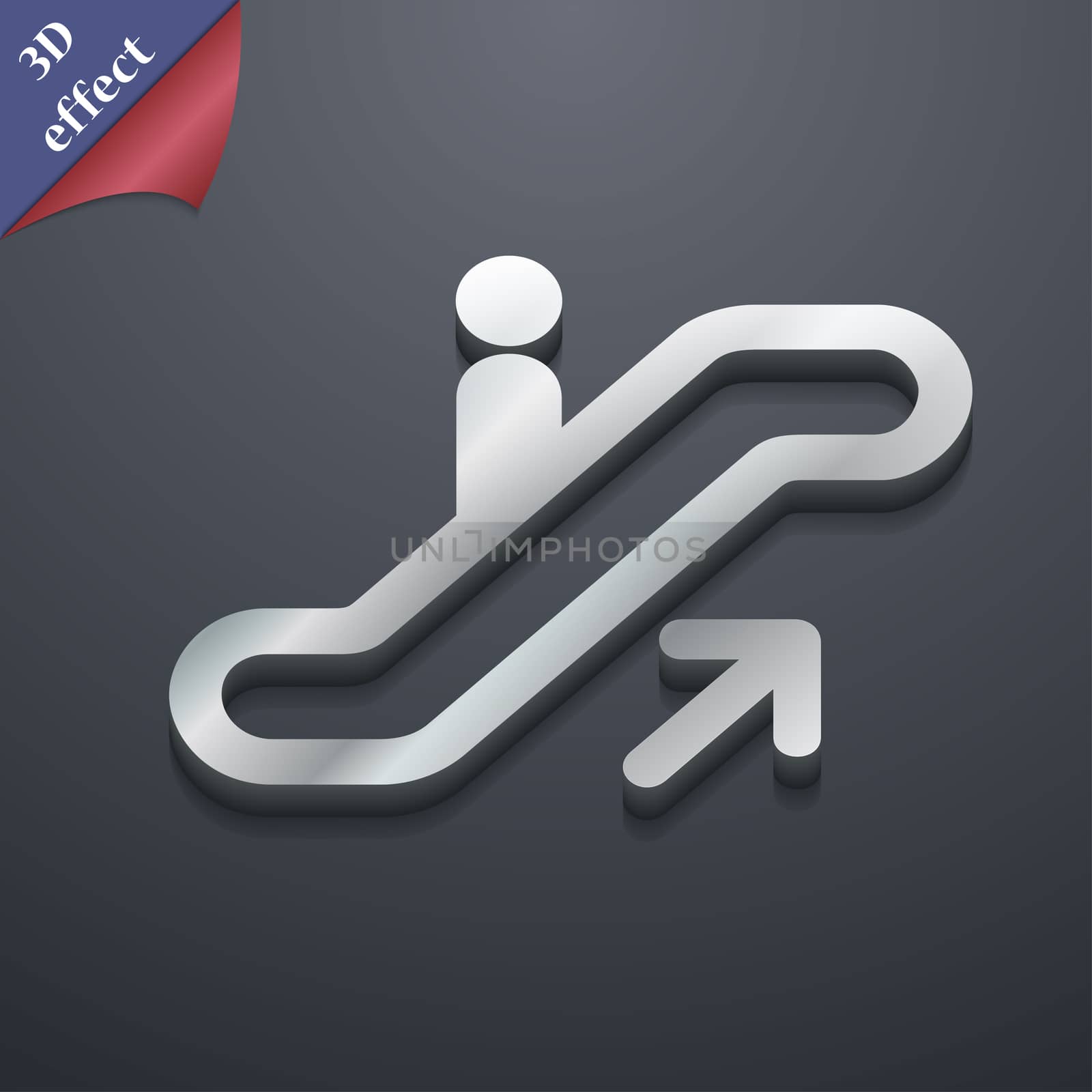 elevator, Escalator, Staircase icon symbol. 3D style. Trendy, modern design with space for your text . Rastrized by serhii_lohvyniuk