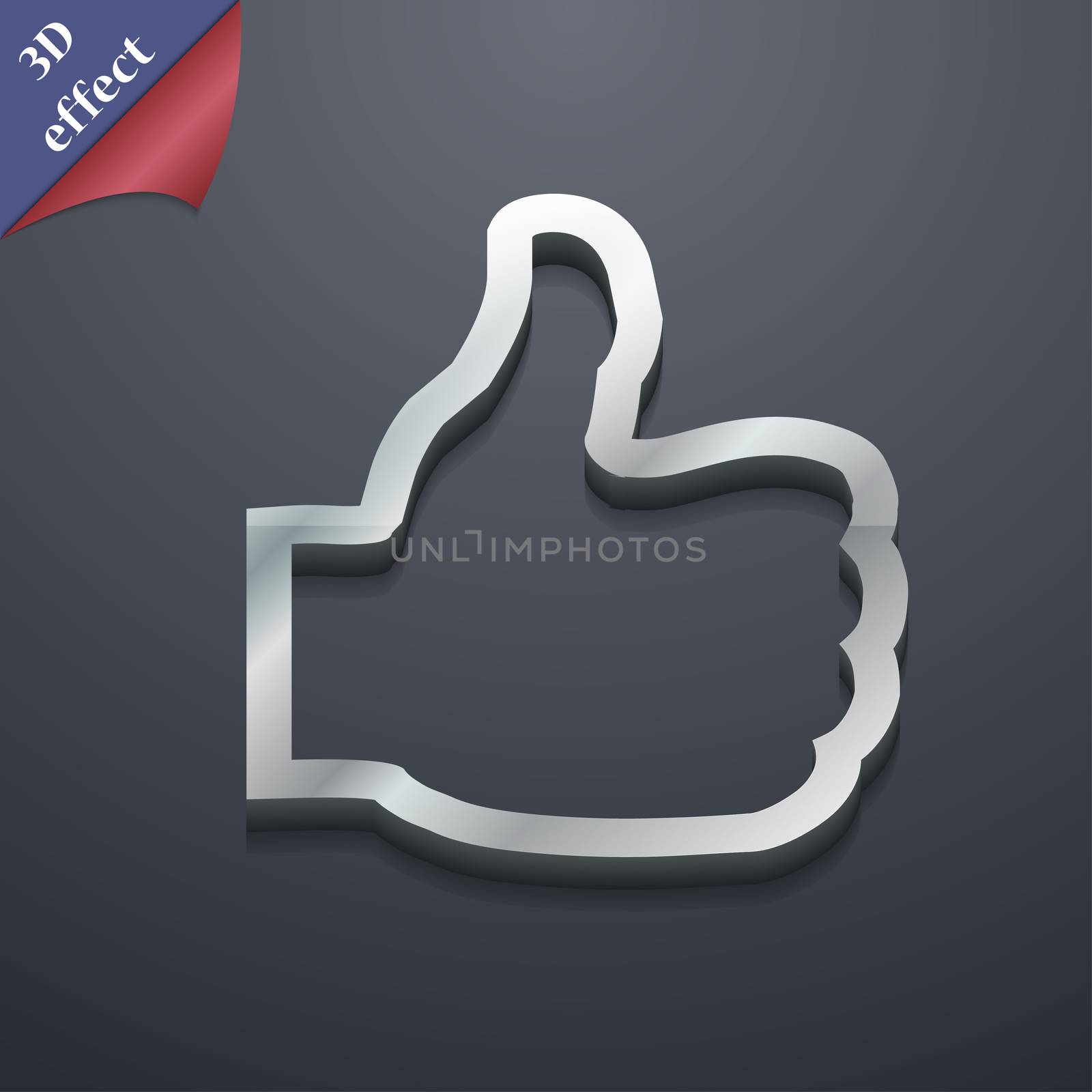 Like icon symbol. 3D style. Trendy, modern design with space for your text . Rastrized by serhii_lohvyniuk