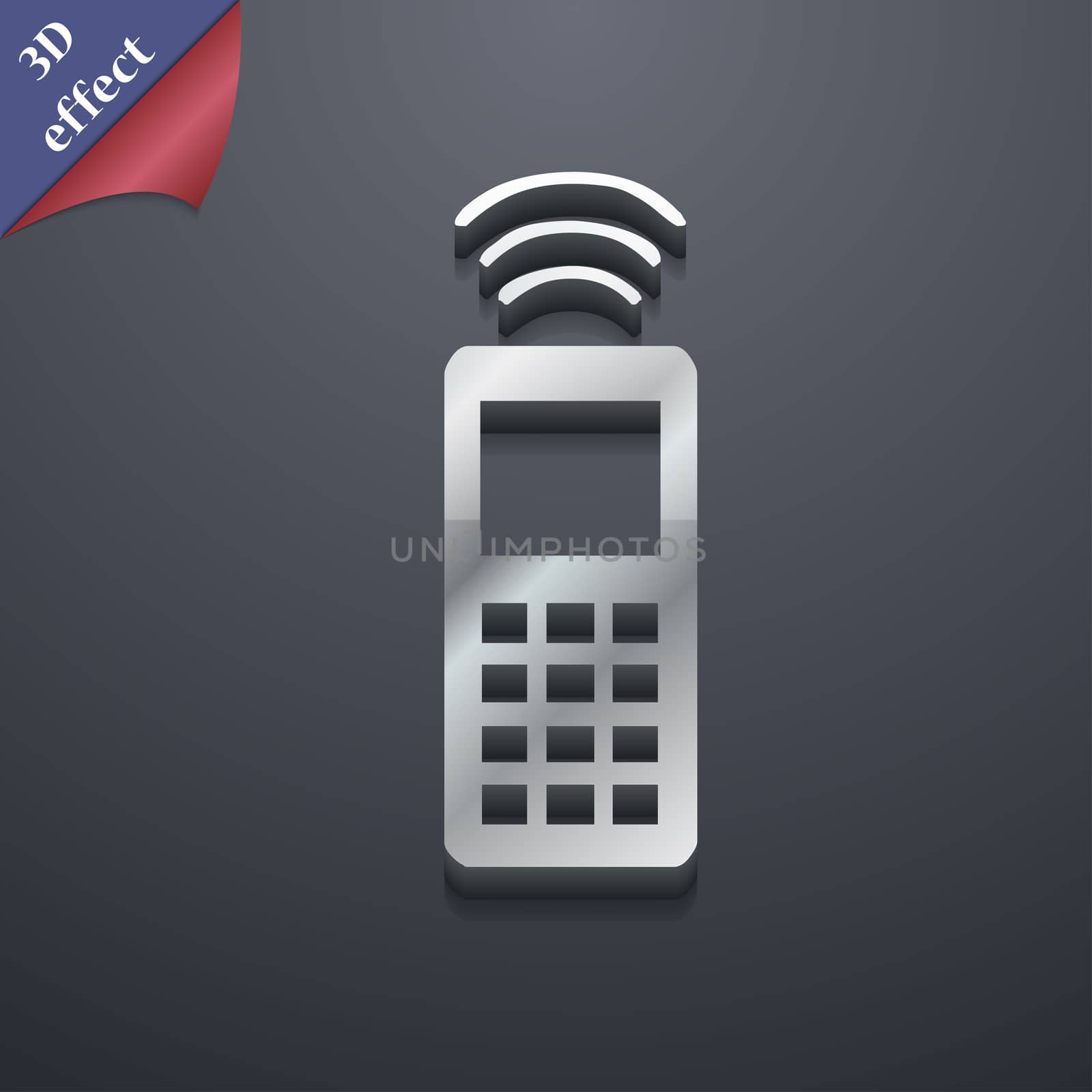 the remote control icon symbol. 3D style. Trendy, modern design with space for your text illustration. Rastrized copy