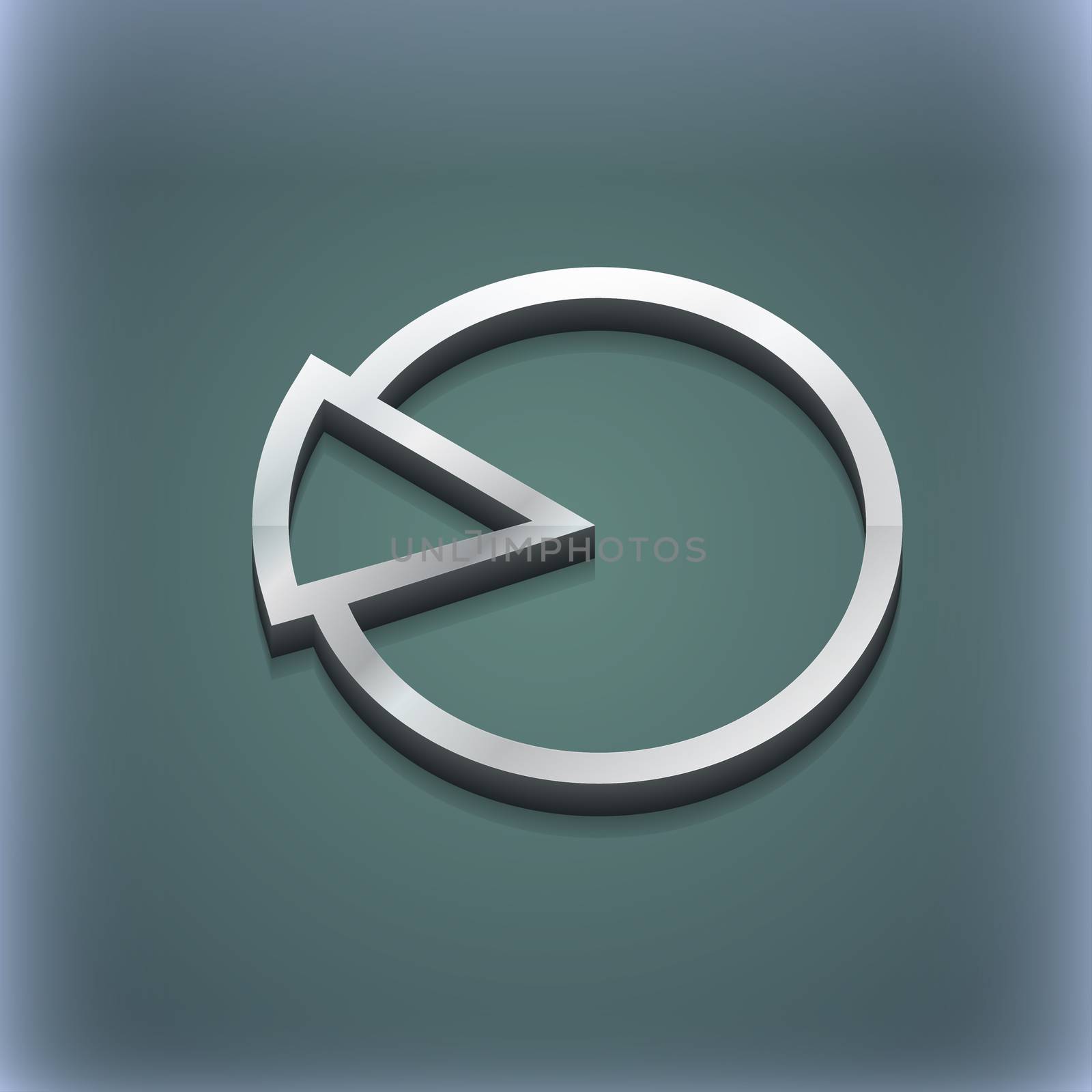 Pie chart graph icon symbol. 3D style. Trendy, modern design with space for your text illustration. Raster version