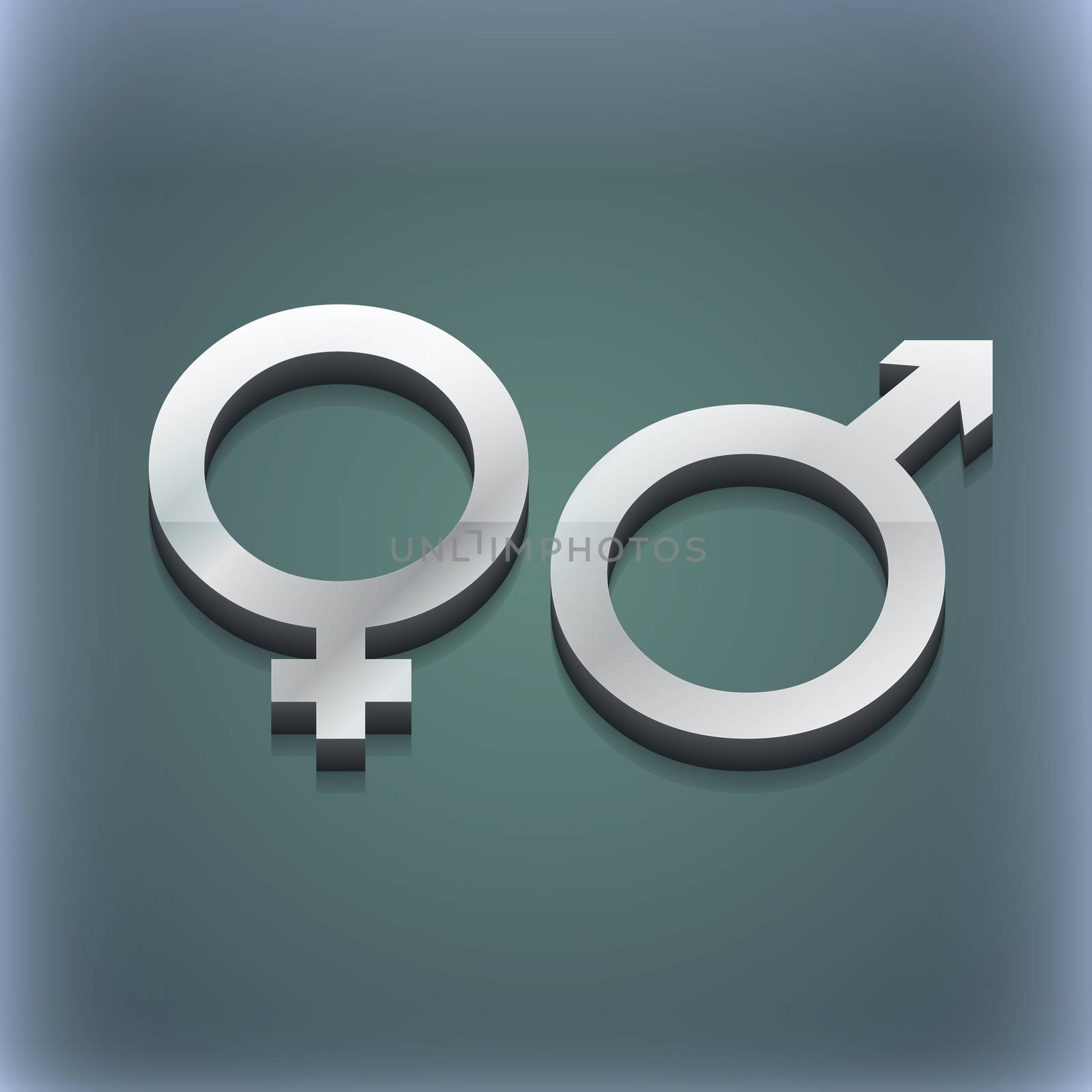 male and female icon symbol. 3D style. Trendy, modern design with space for your text illustration. Raster version