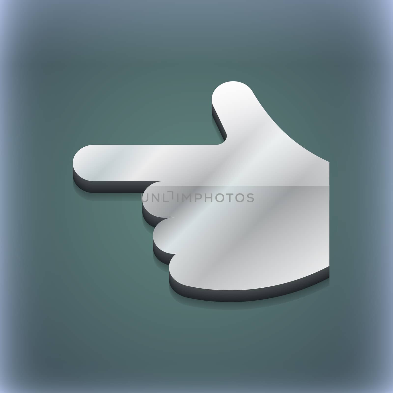 pointing hand icon symbol. 3D style. Trendy, modern design with space for your text illustration. Raster version