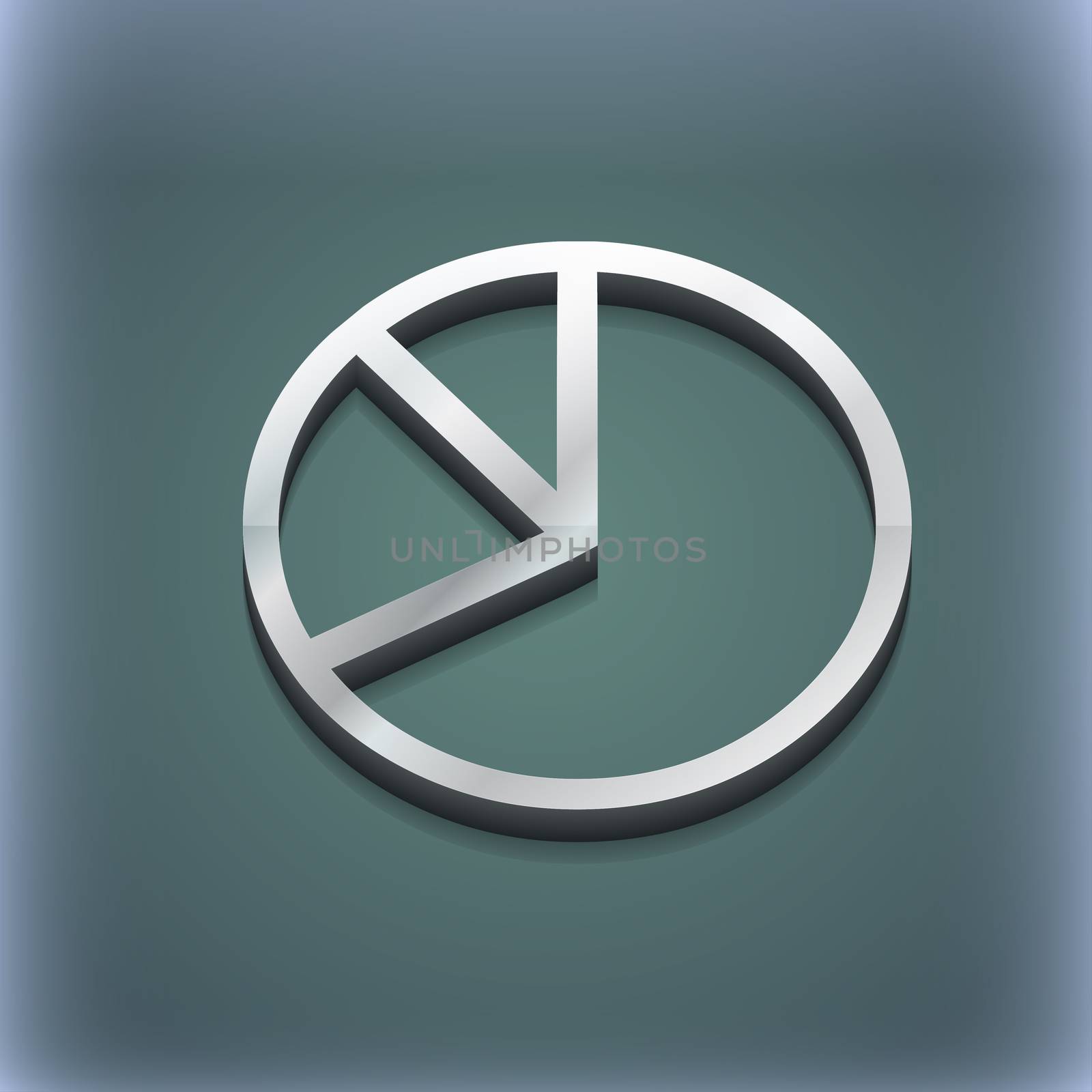 Pie chart graph icon symbol. 3D style. Trendy, modern design with space for your text . Raster by serhii_lohvyniuk