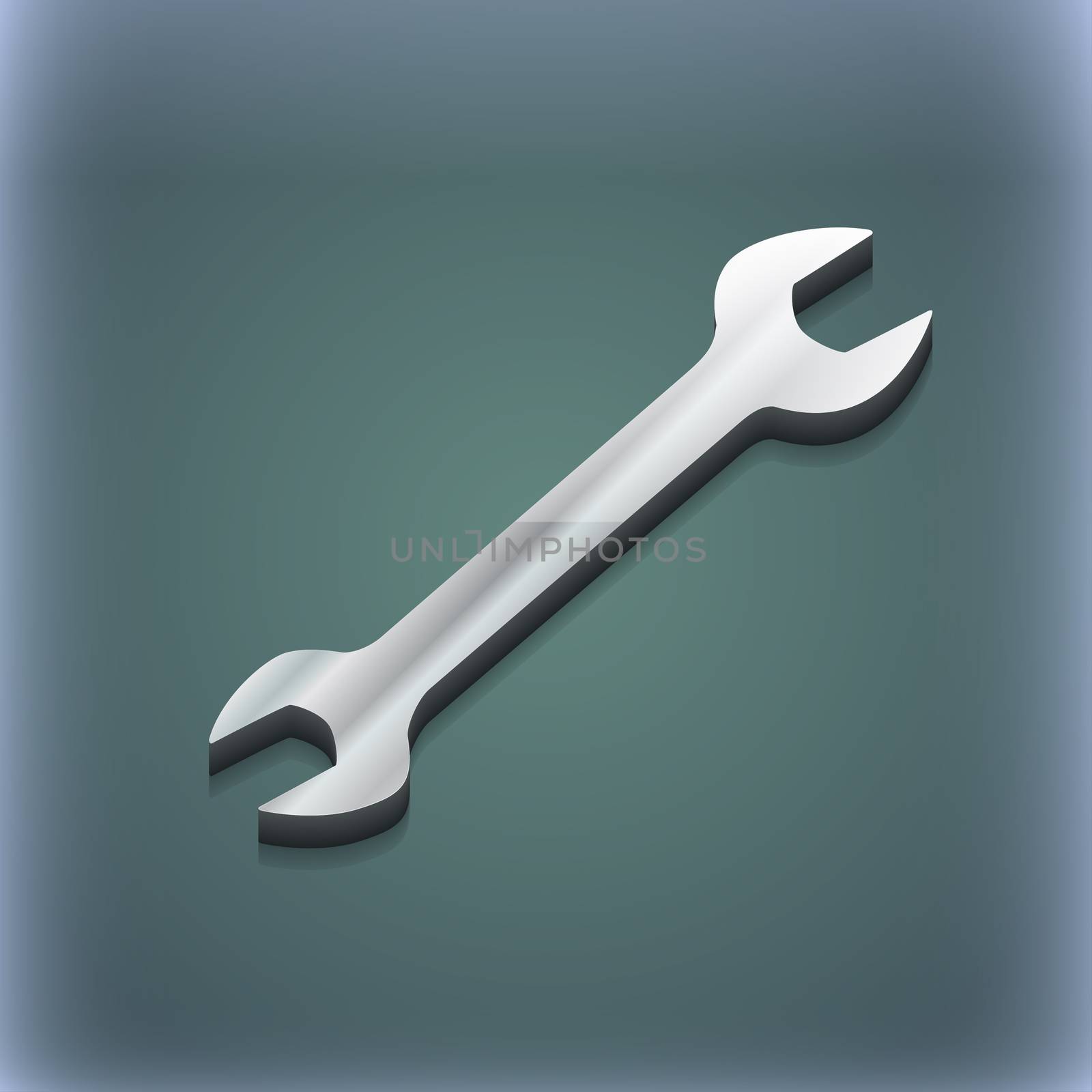 wrench icon symbol. 3D style. Trendy, modern design with space for your text illustration. Raster version