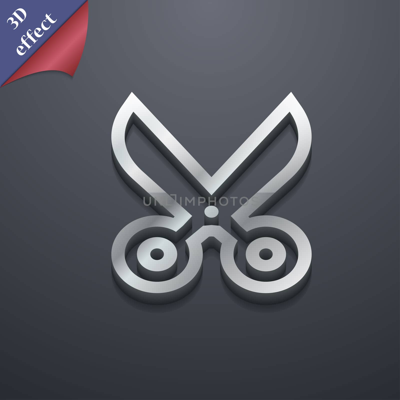 scissors icon symbol. 3D style. Trendy, modern design with space for your text illustration. Rastrized copy