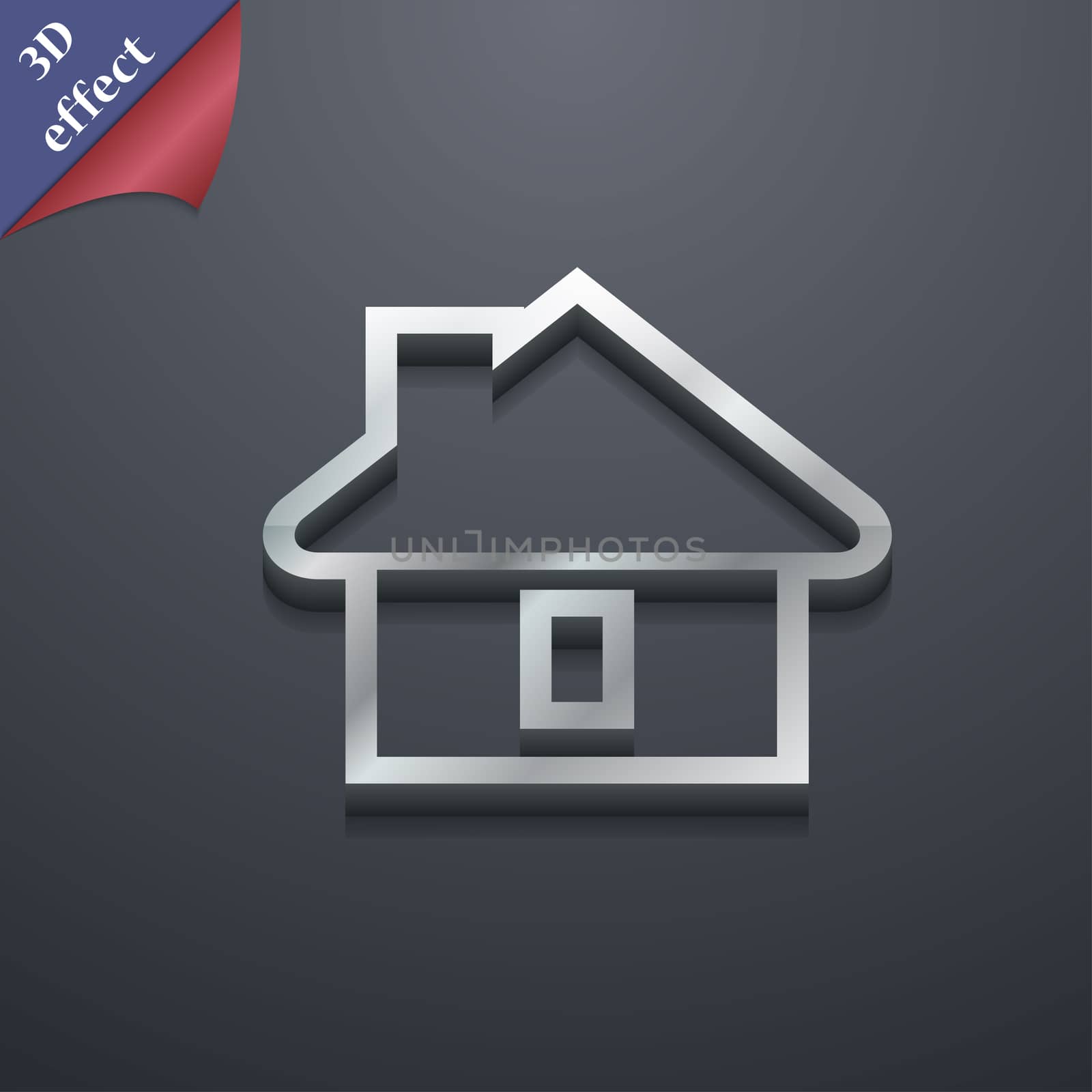 House icon symbol. 3D style. Trendy, modern design with space for your text illustration. Rastrized copy