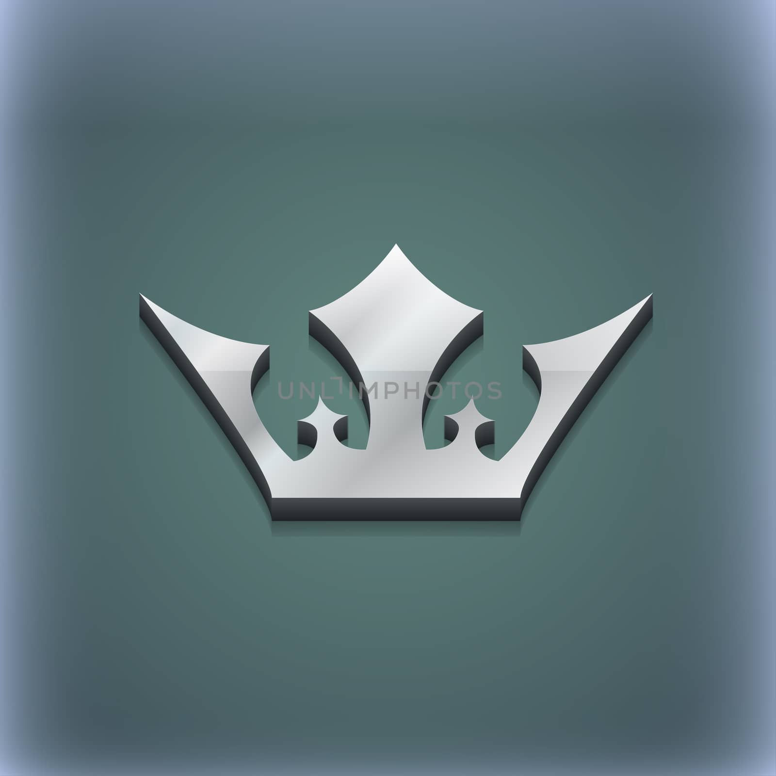 Crown icon symbol. 3D style. Trendy, modern design with space for your text illustration. Raster version