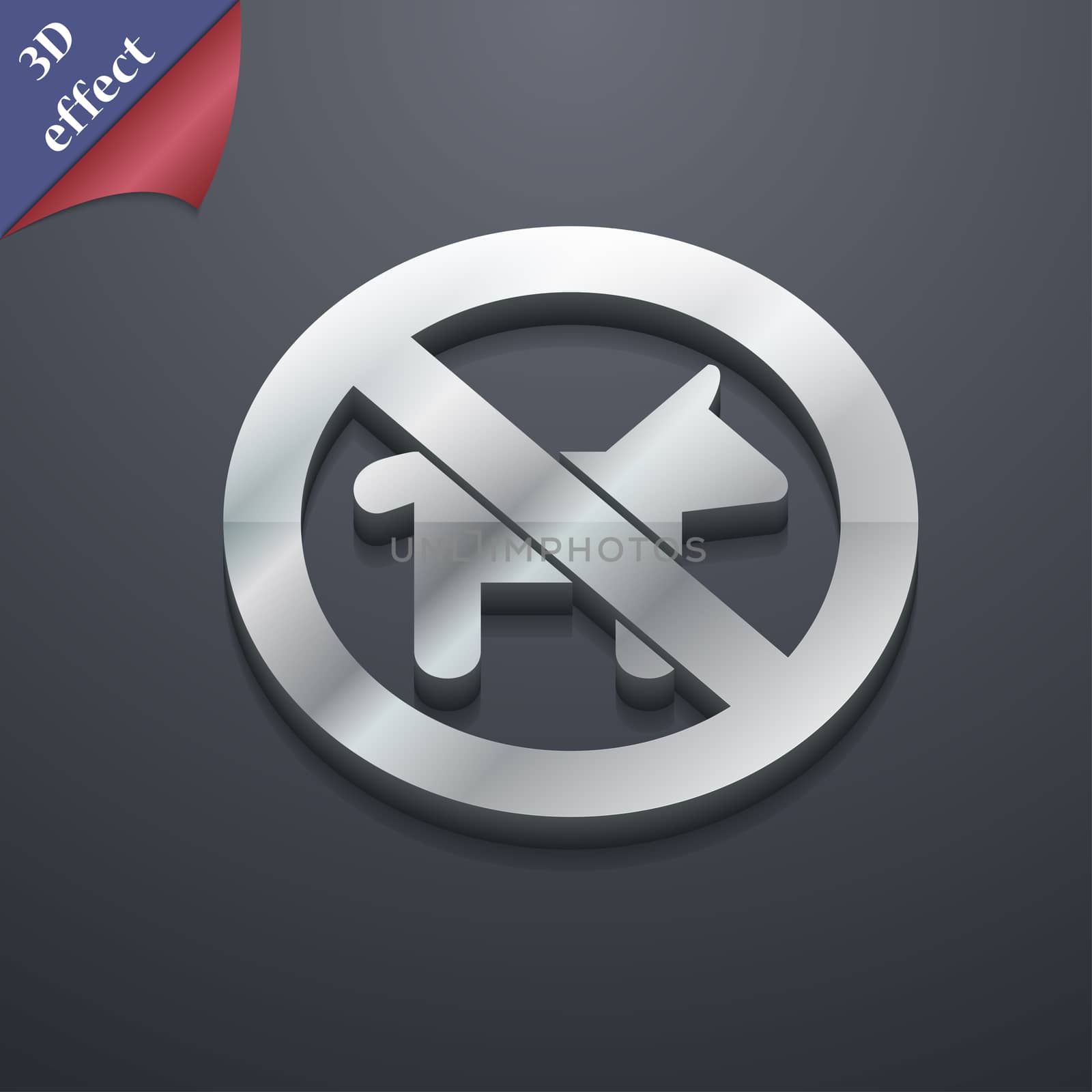 dog walking is prohibited icon symbol. 3D style. Trendy, modern design with space for your text . Rastrized by serhii_lohvyniuk