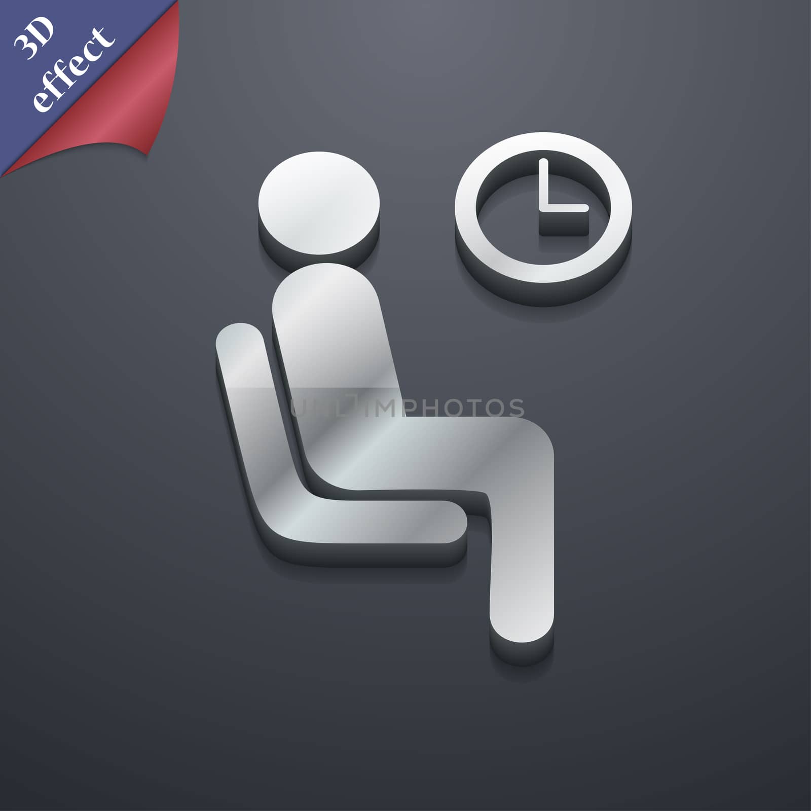 waiting icon symbol. 3D style. Trendy, modern design with space for your text illustration. Rastrized copy