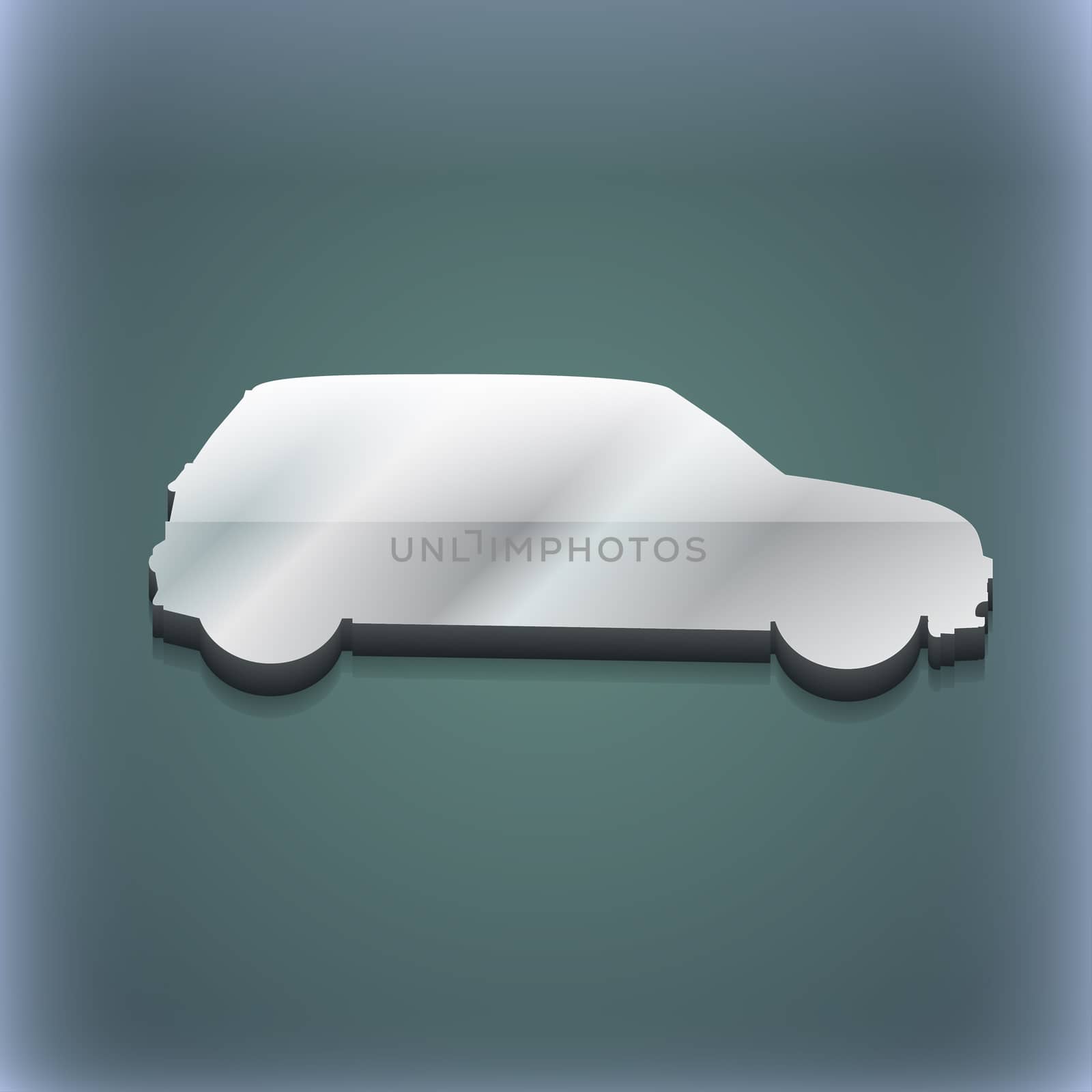Jeep icon symbol. 3D style. Trendy, modern design with space for your text illustration. Raster version