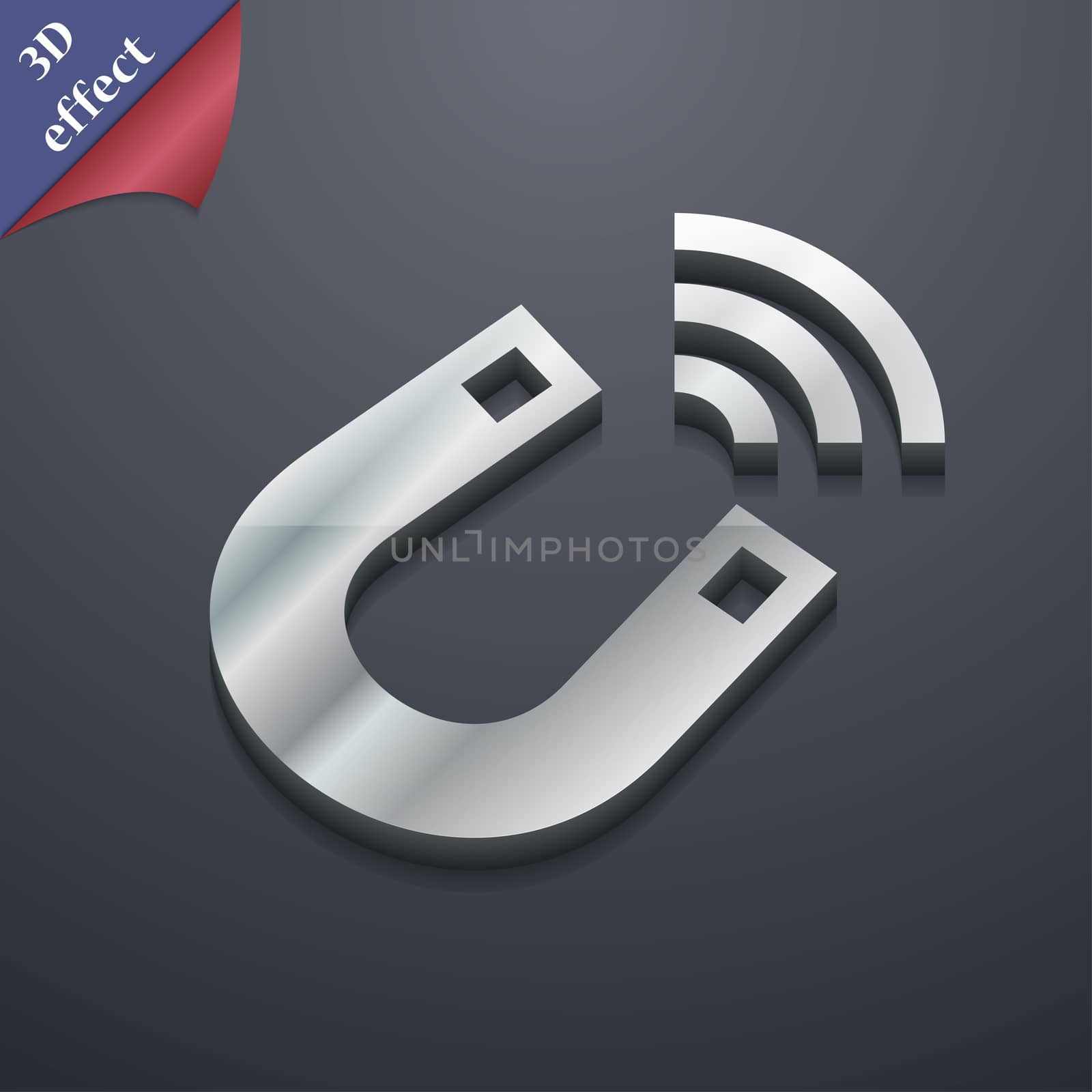 Magnet icon symbol. 3D style. Trendy, modern design with space for your text illustration. Rastrized copy