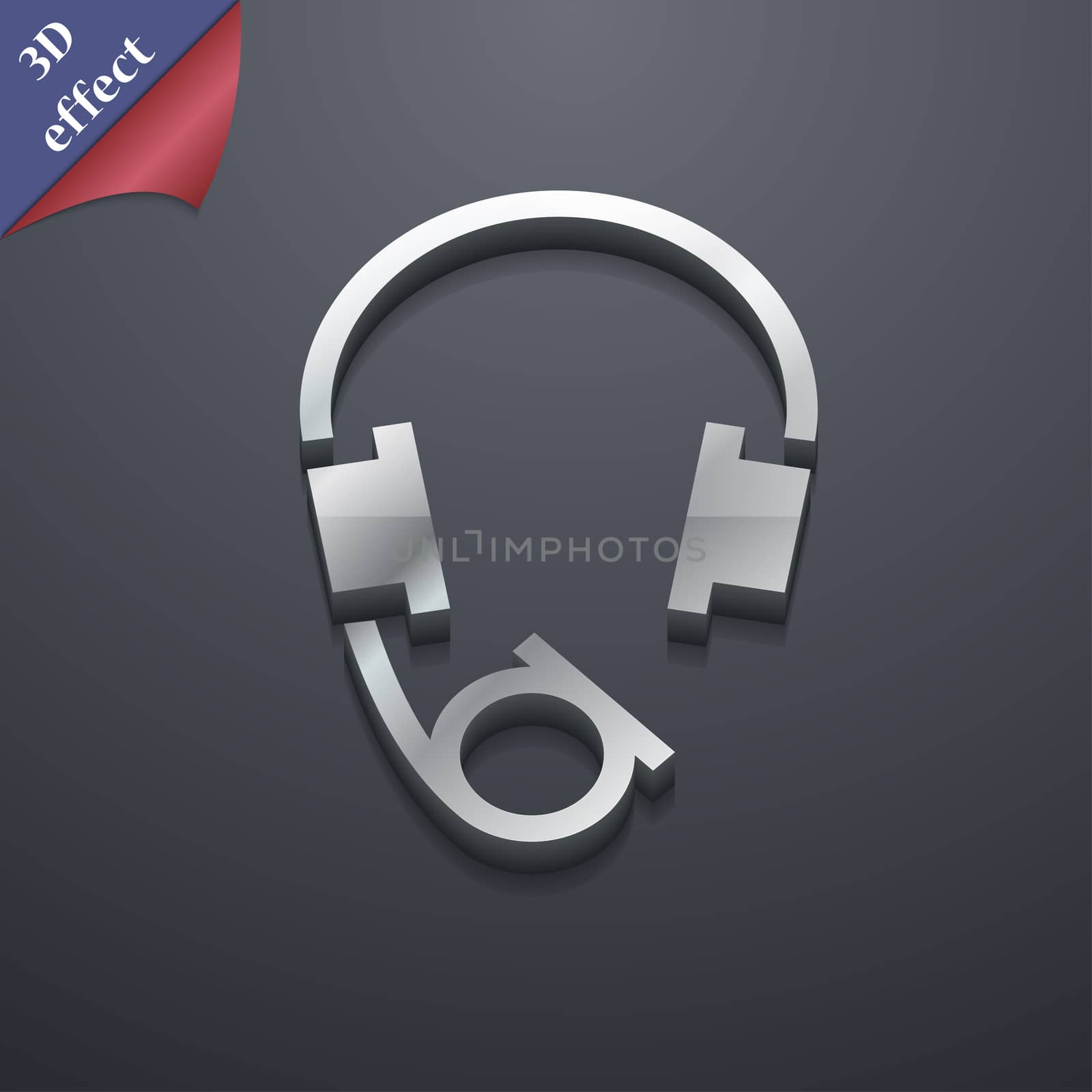 headsets icon symbol. 3D style. Trendy, modern design with space for your text illustration. Rastrized copy