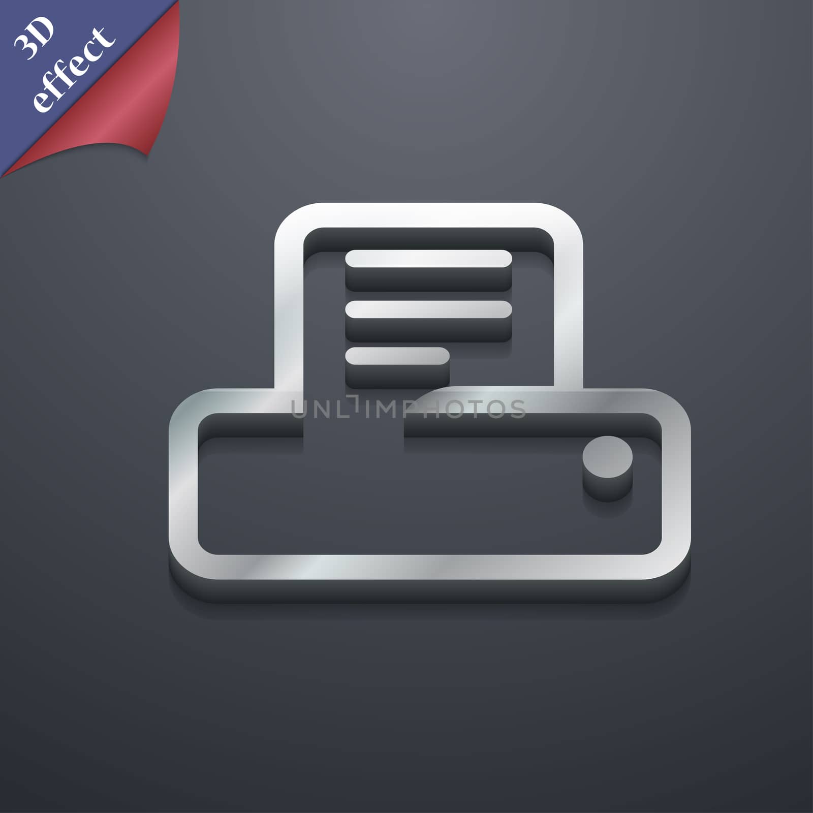 Printing icon symbol. 3D style. Trendy, modern design with space for your text illustration. Rastrized copy